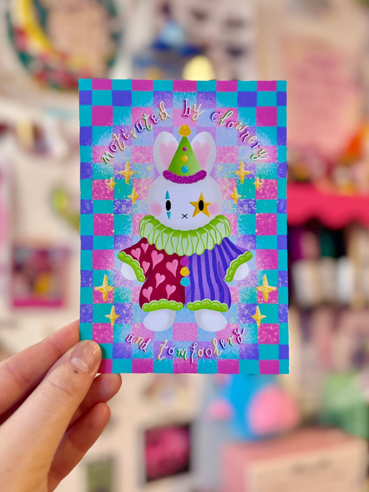 Clown Miffy (Checkerboard) - A6 Postcard