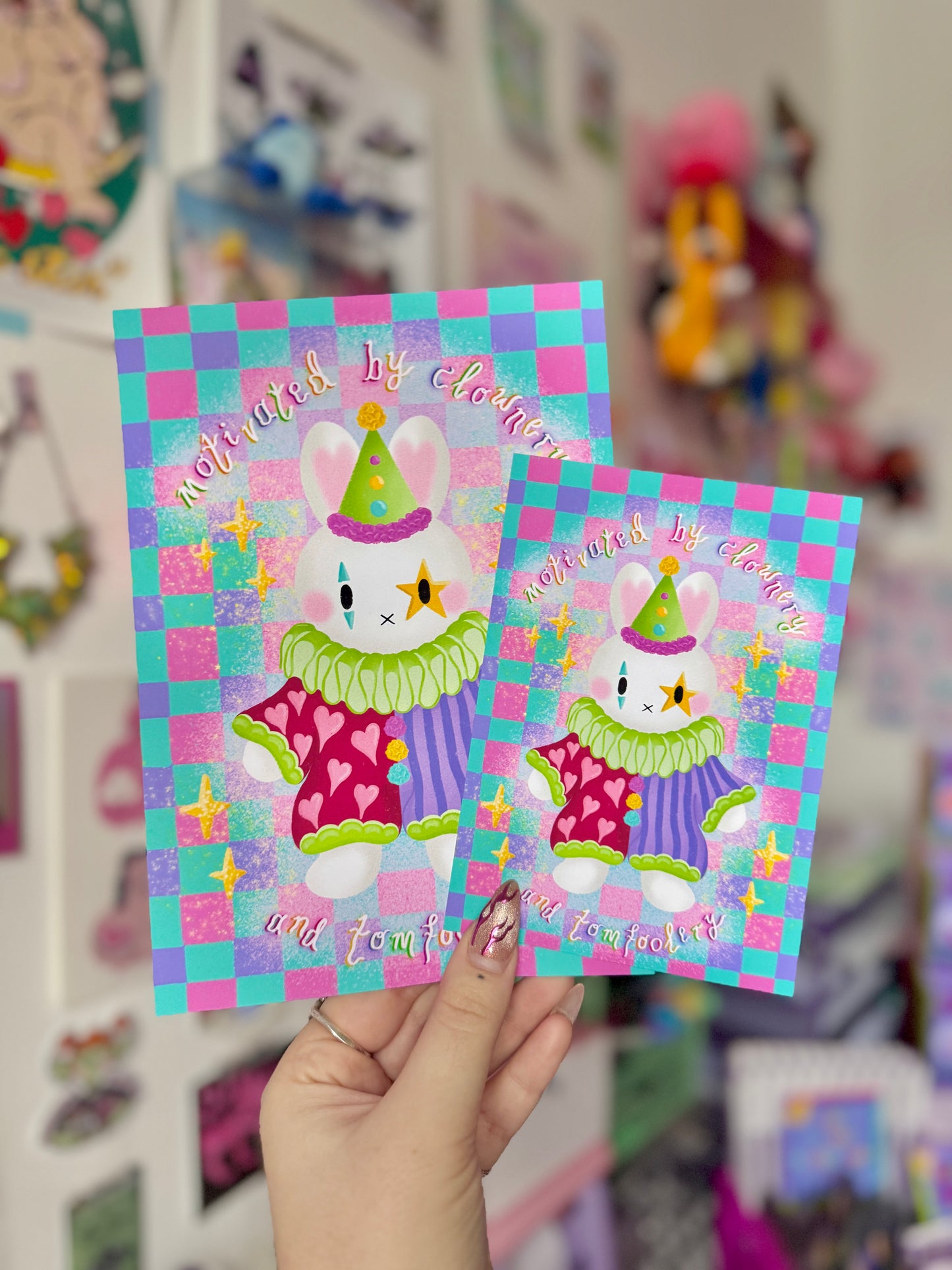 Clown Miffy (Checkerboard) - A6 Postcard
