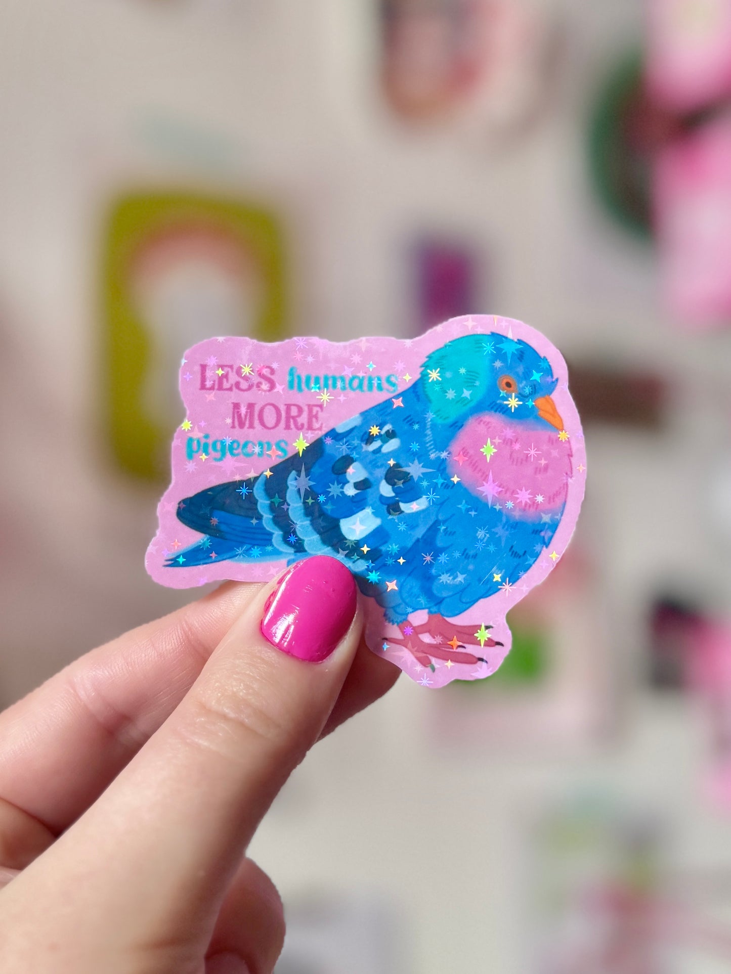Less Humans, More Pigeons - Sticker