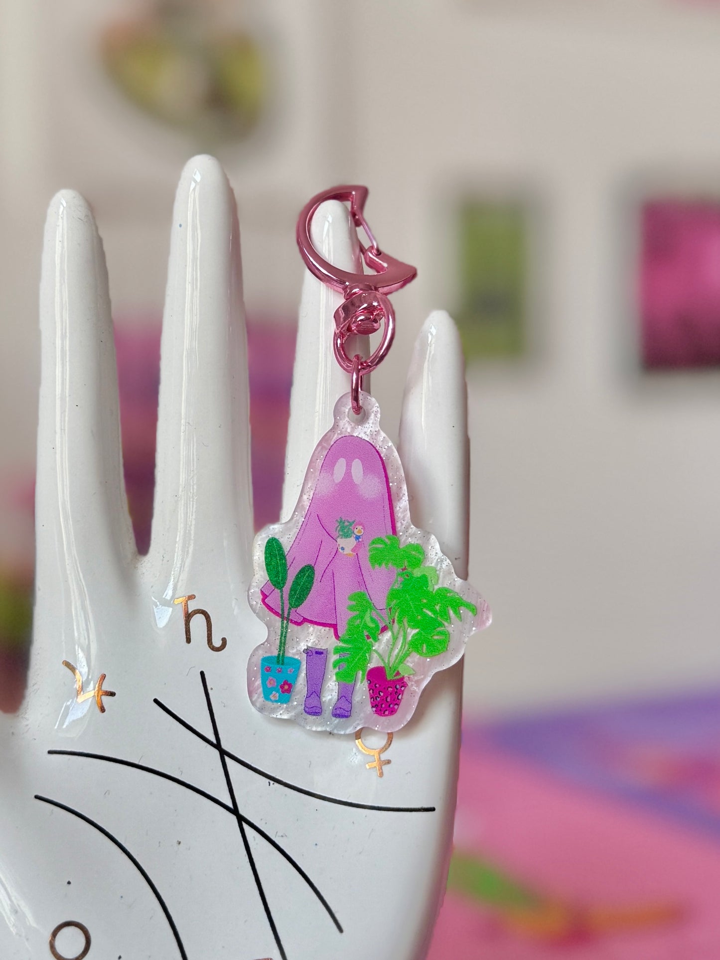 House Plant Ghost - Acrylic Keyring
