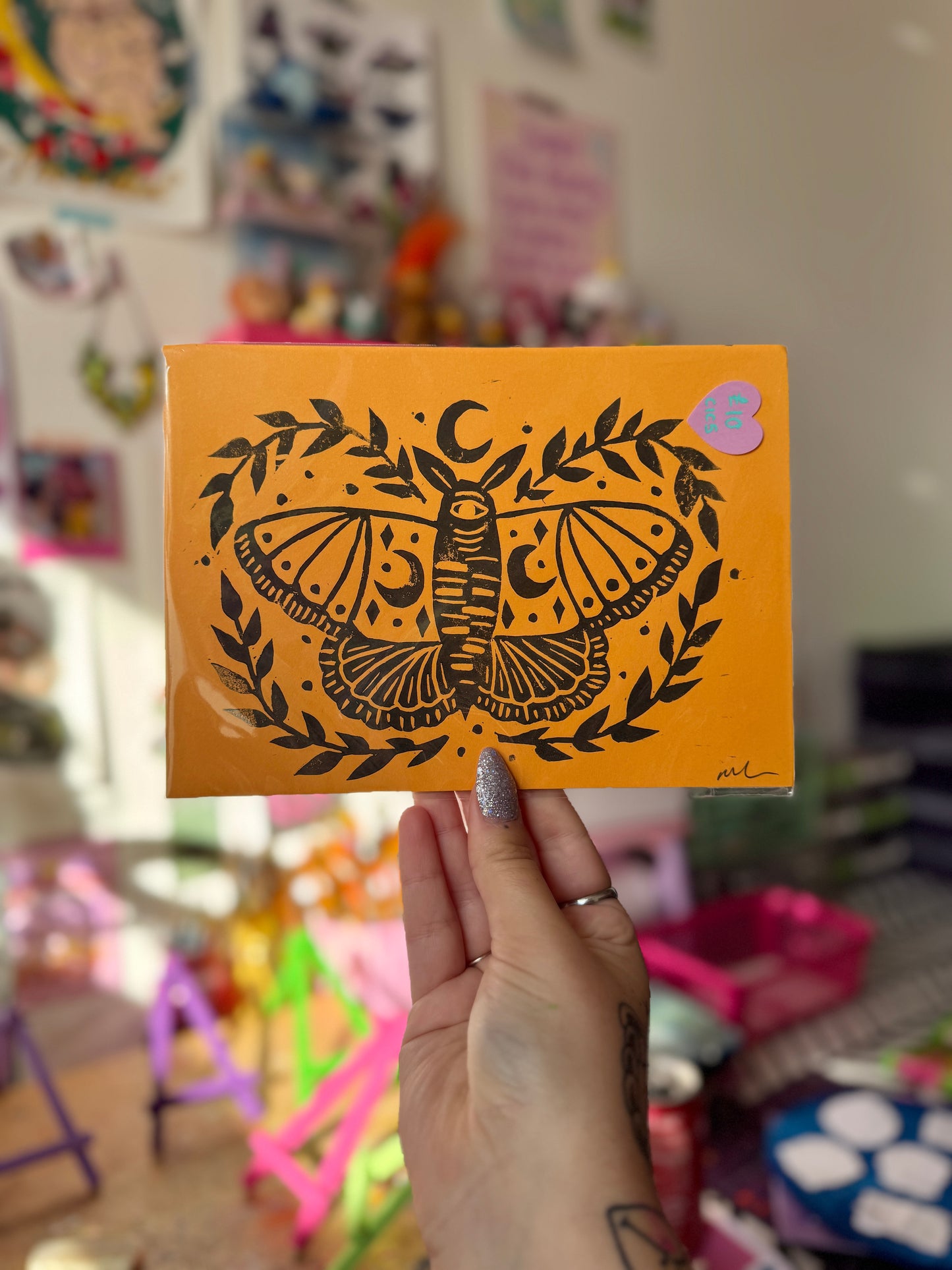 Sale - Moth A5 Linoprints