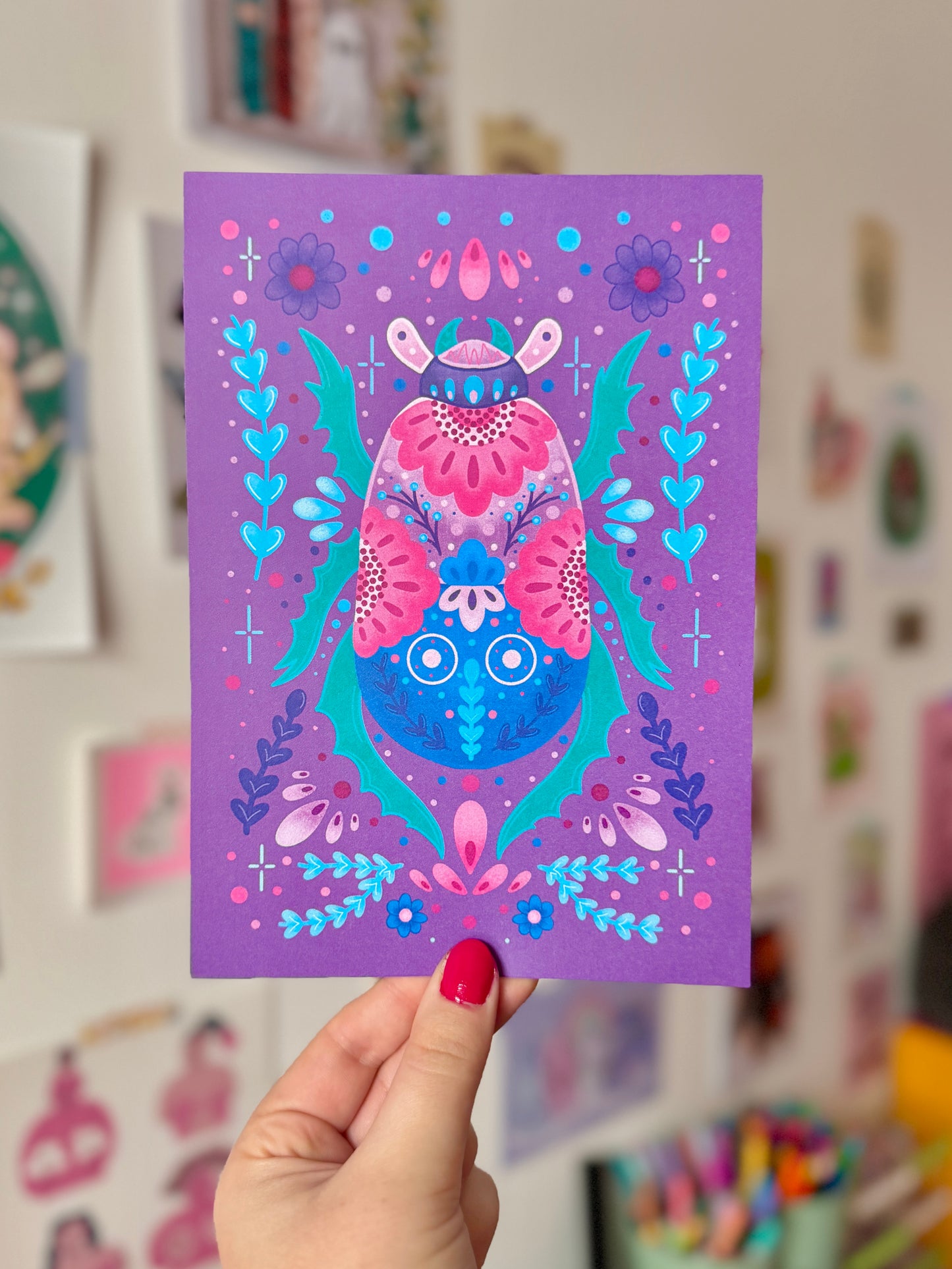 Purple Beetle Print