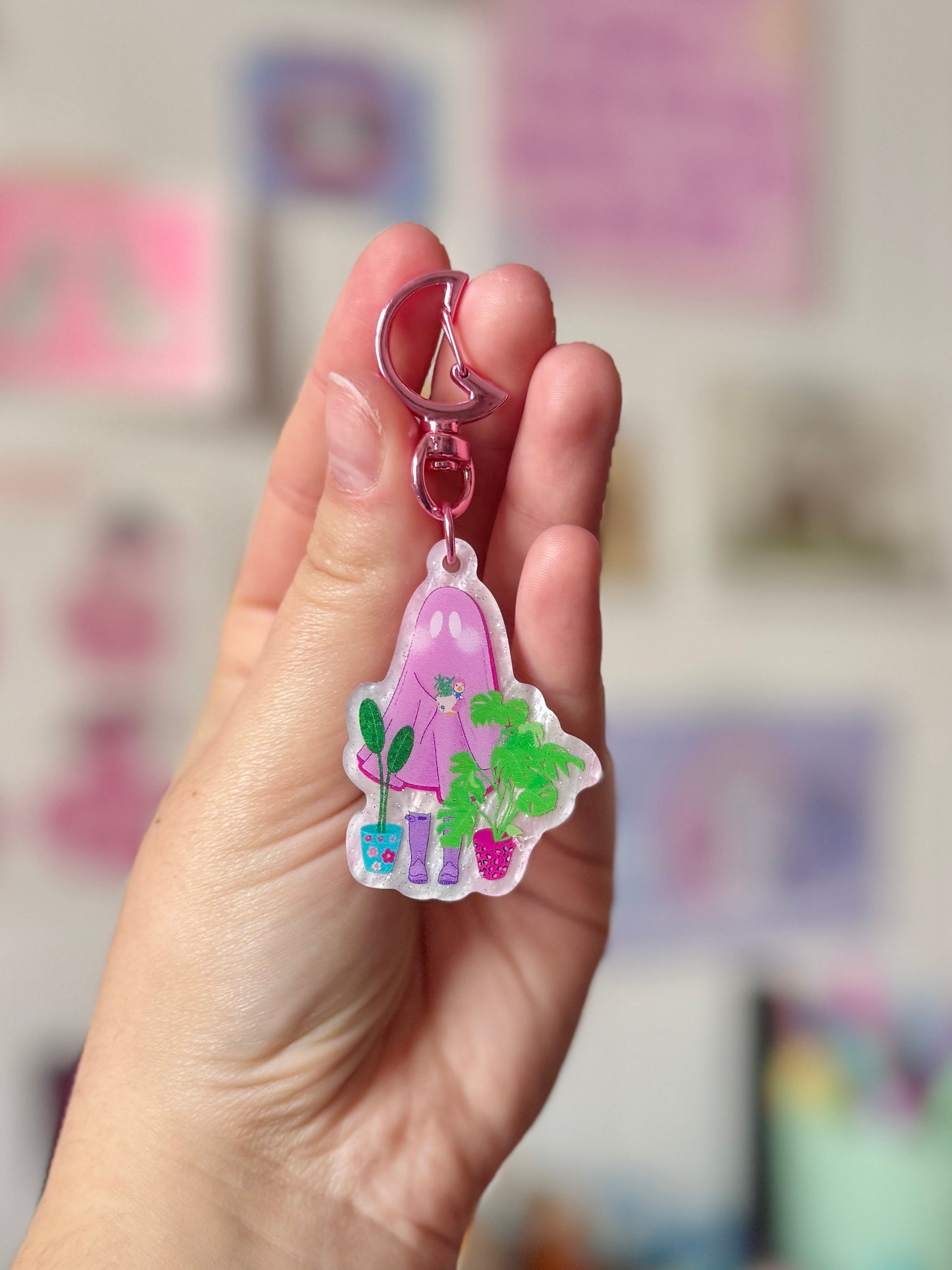 House Plant Ghost - Acrylic Keyring