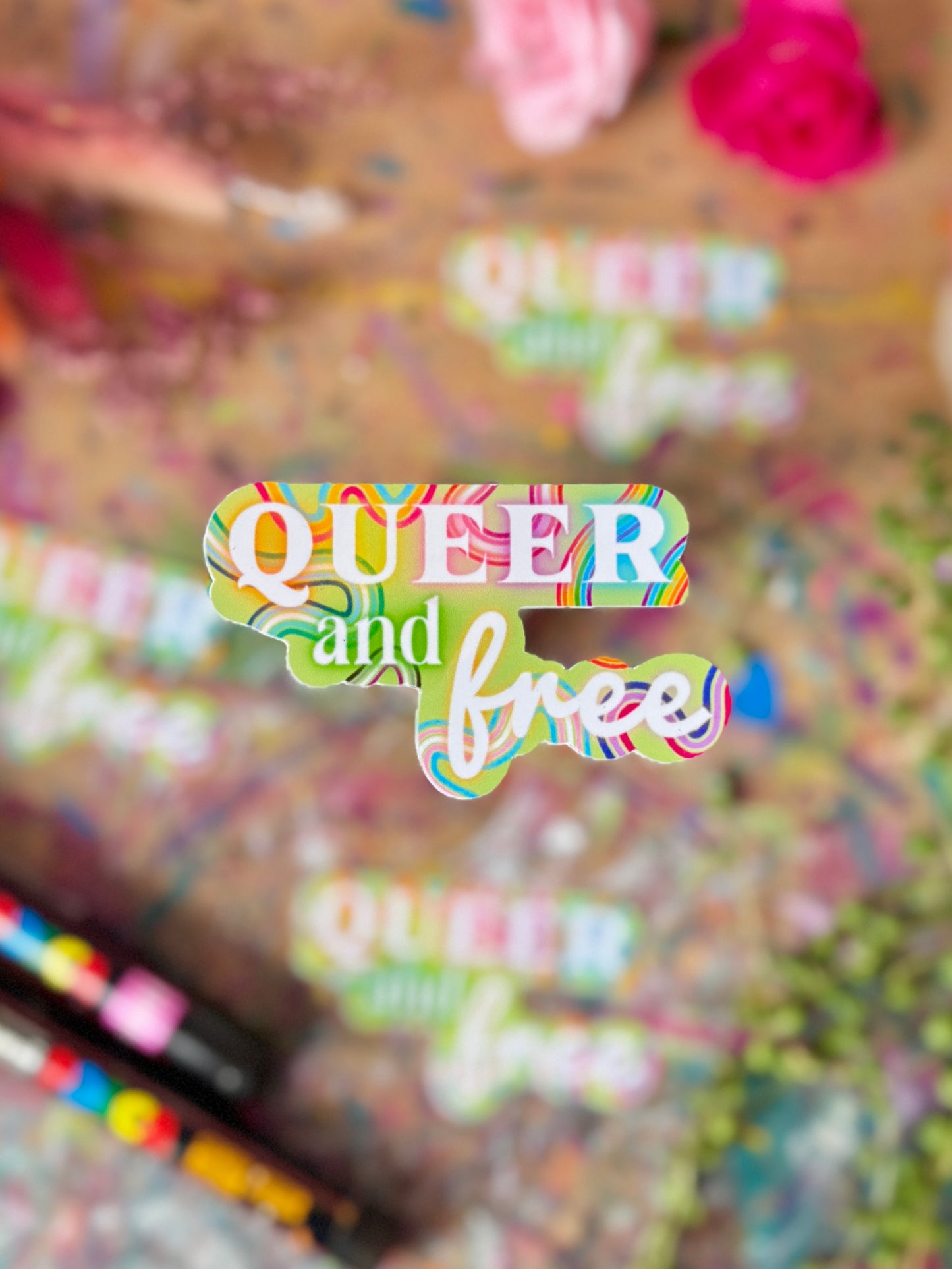 Queer and Free 2 Sticker