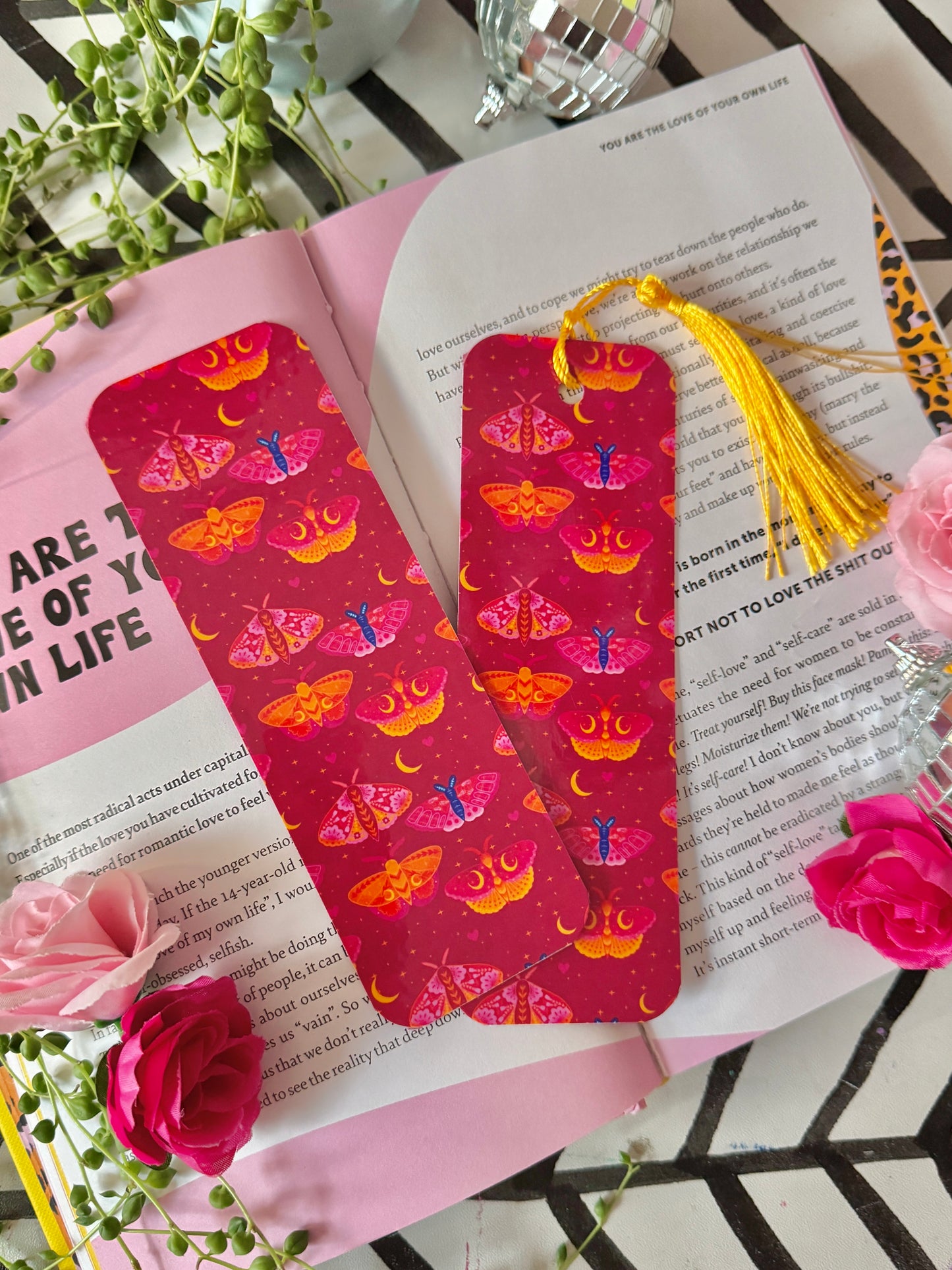 Pink Moths Collection Bookmark
