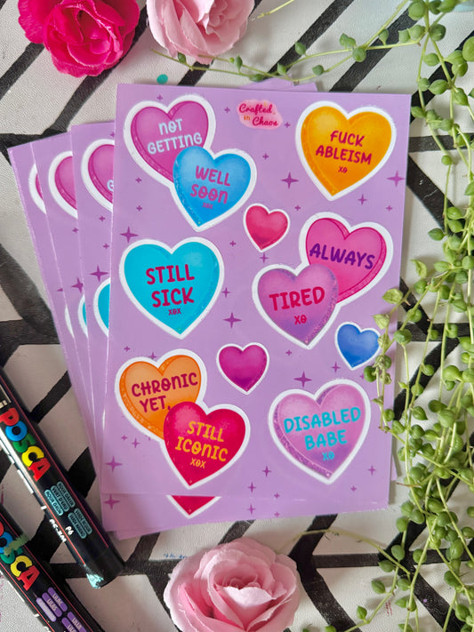 Disability Sweets - A6 Sticker Sheet