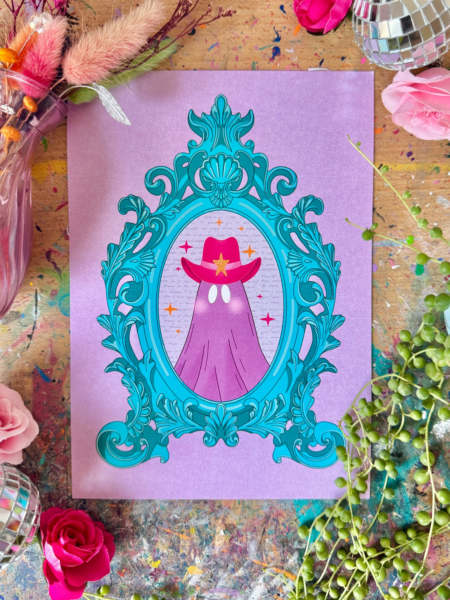 Cowboy Ghost Frame Print