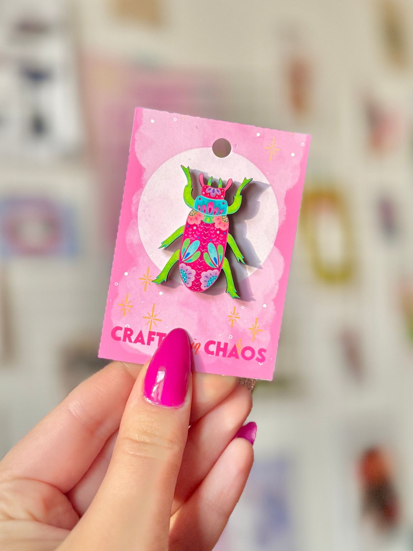 Floral Beetle - Wooden Pin