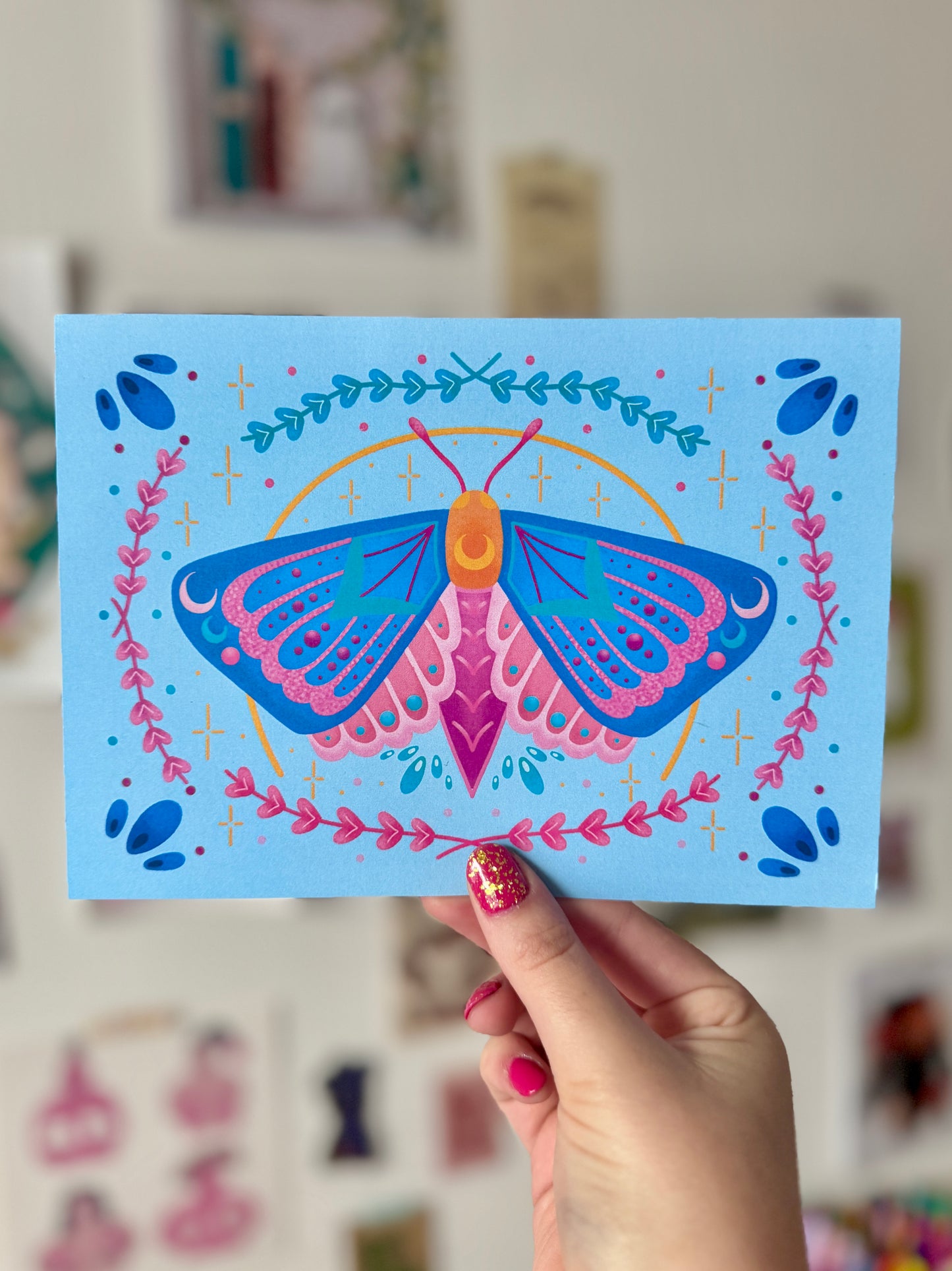 Blue Moth Print