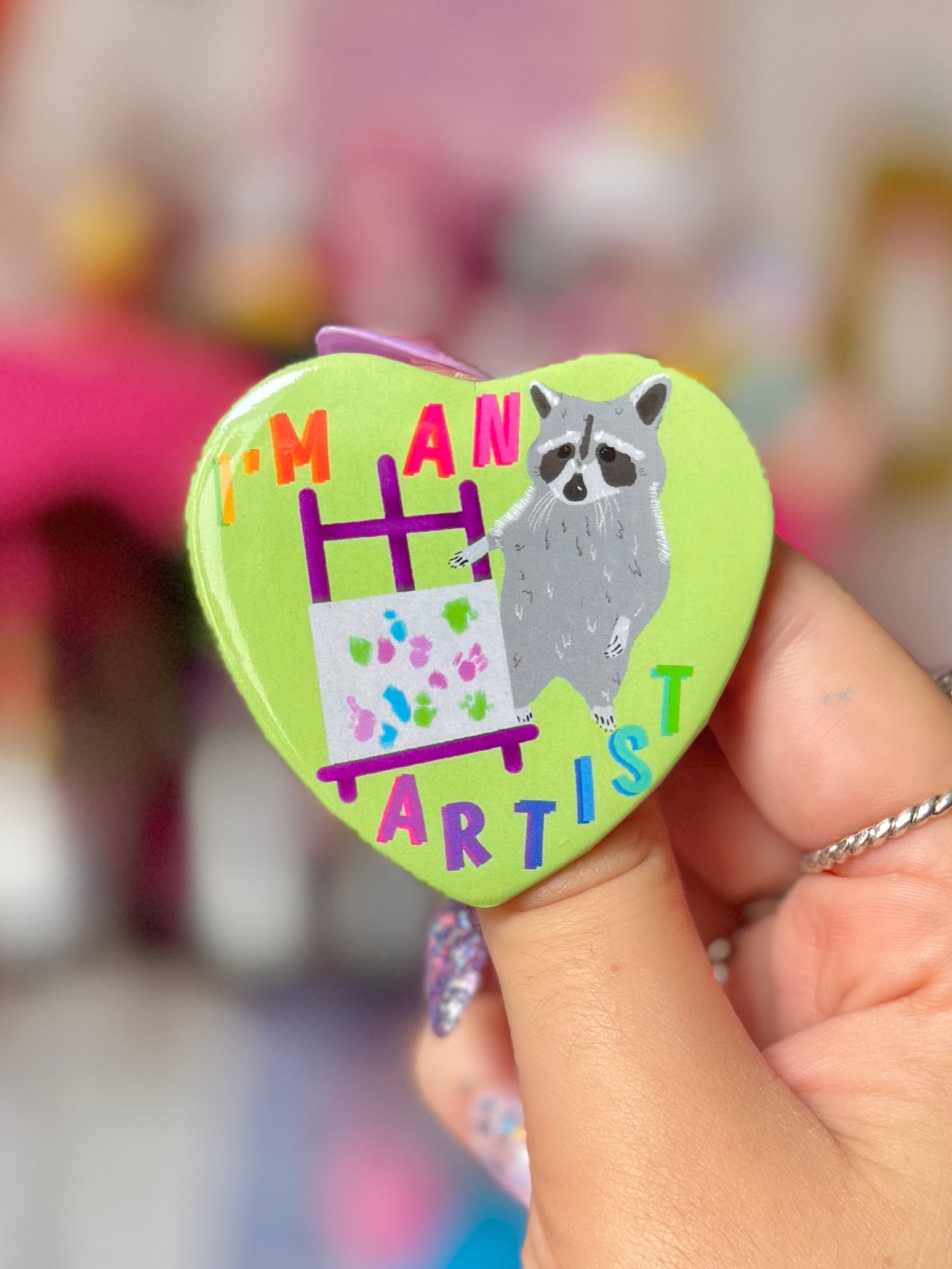 “I’m an artist” Raccoon - Badge