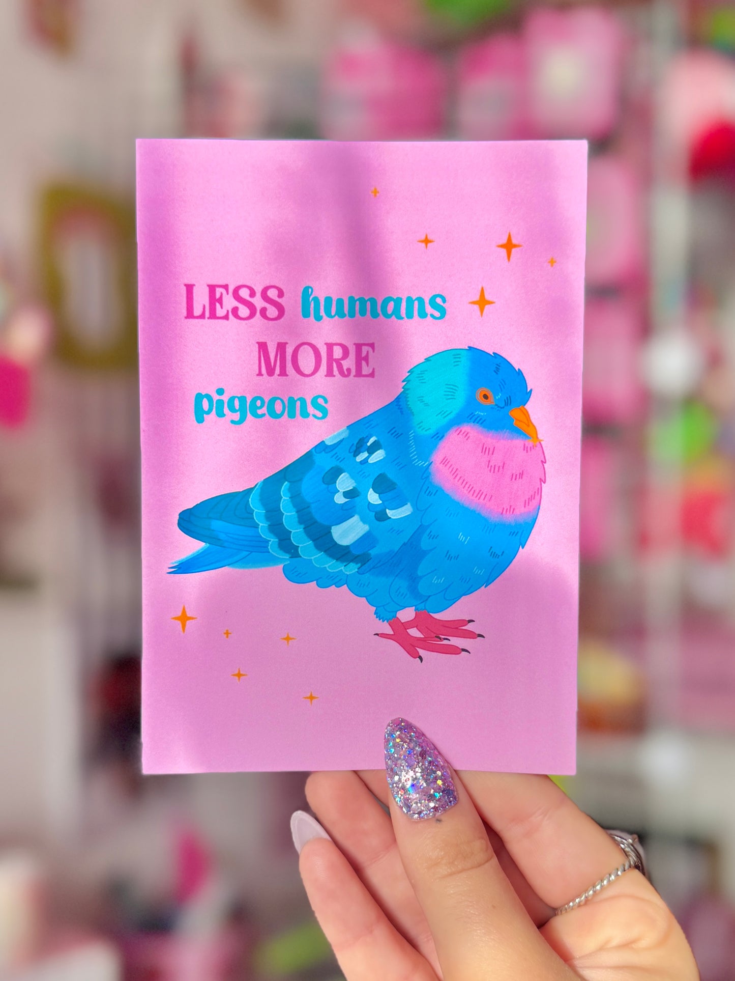 Less Humans, More Pigeons - A6 Postcard