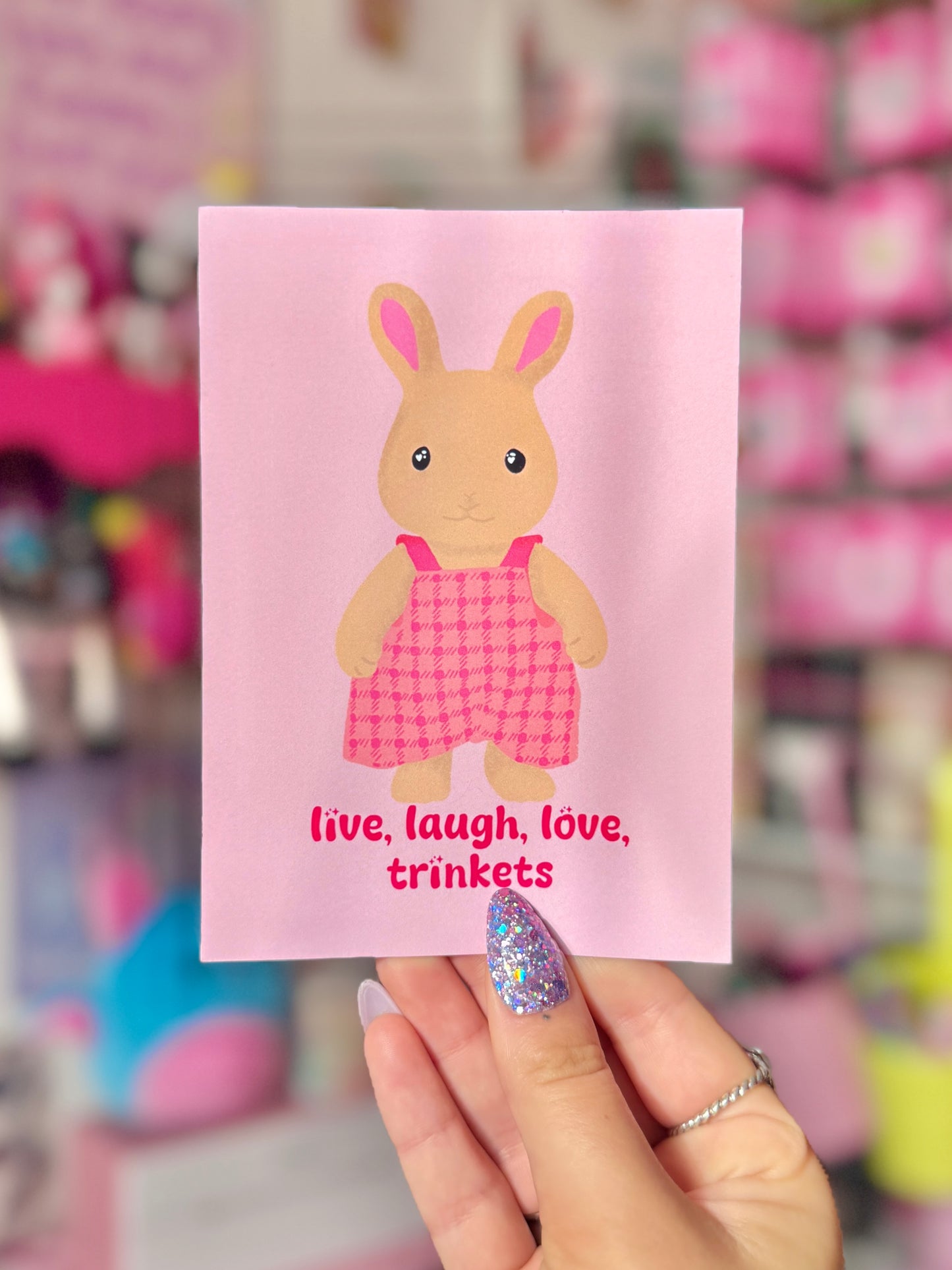 Live, Laugh, Love, Trinkets - A6 Postcard