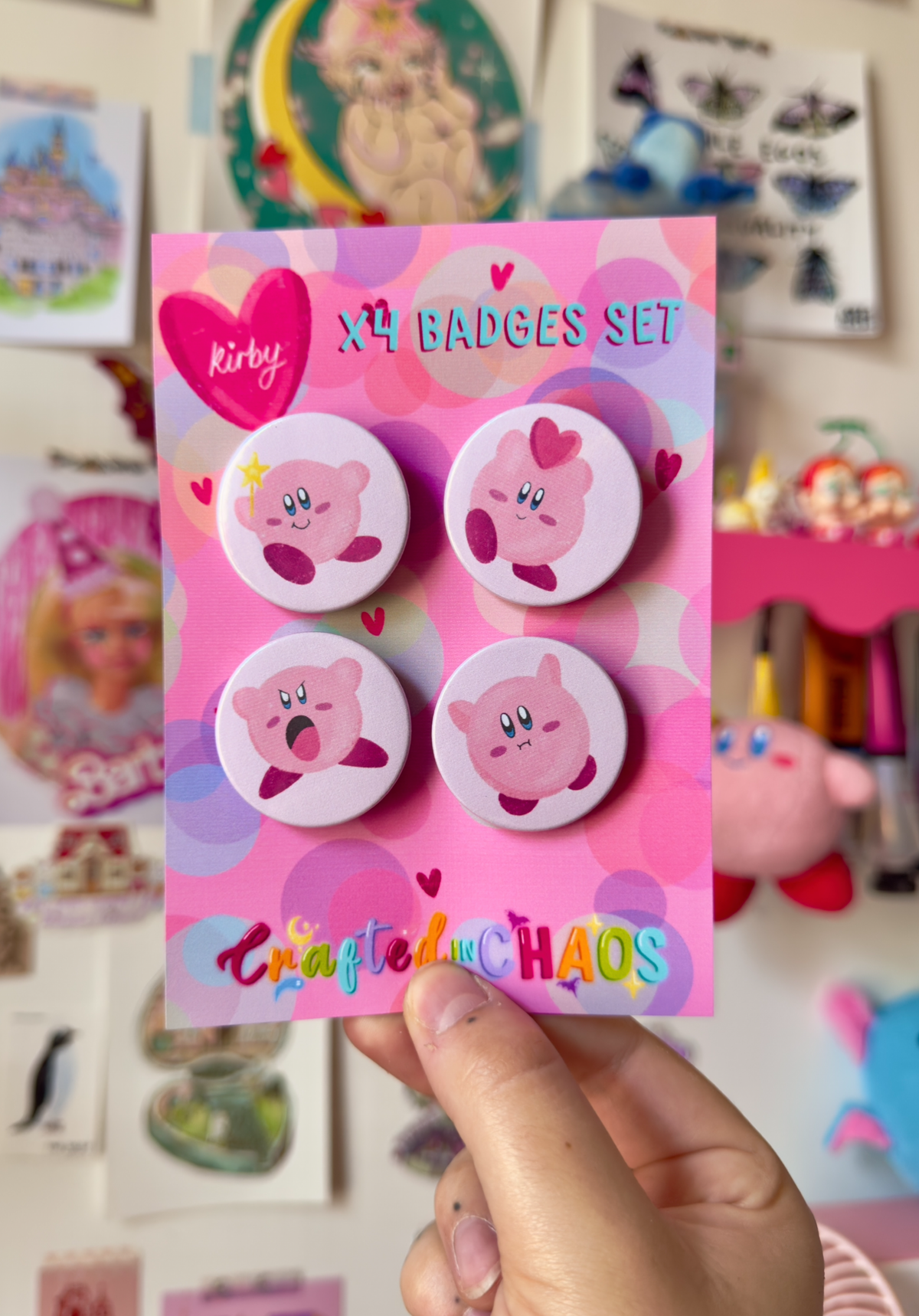 Pink Blobs - Badge Set