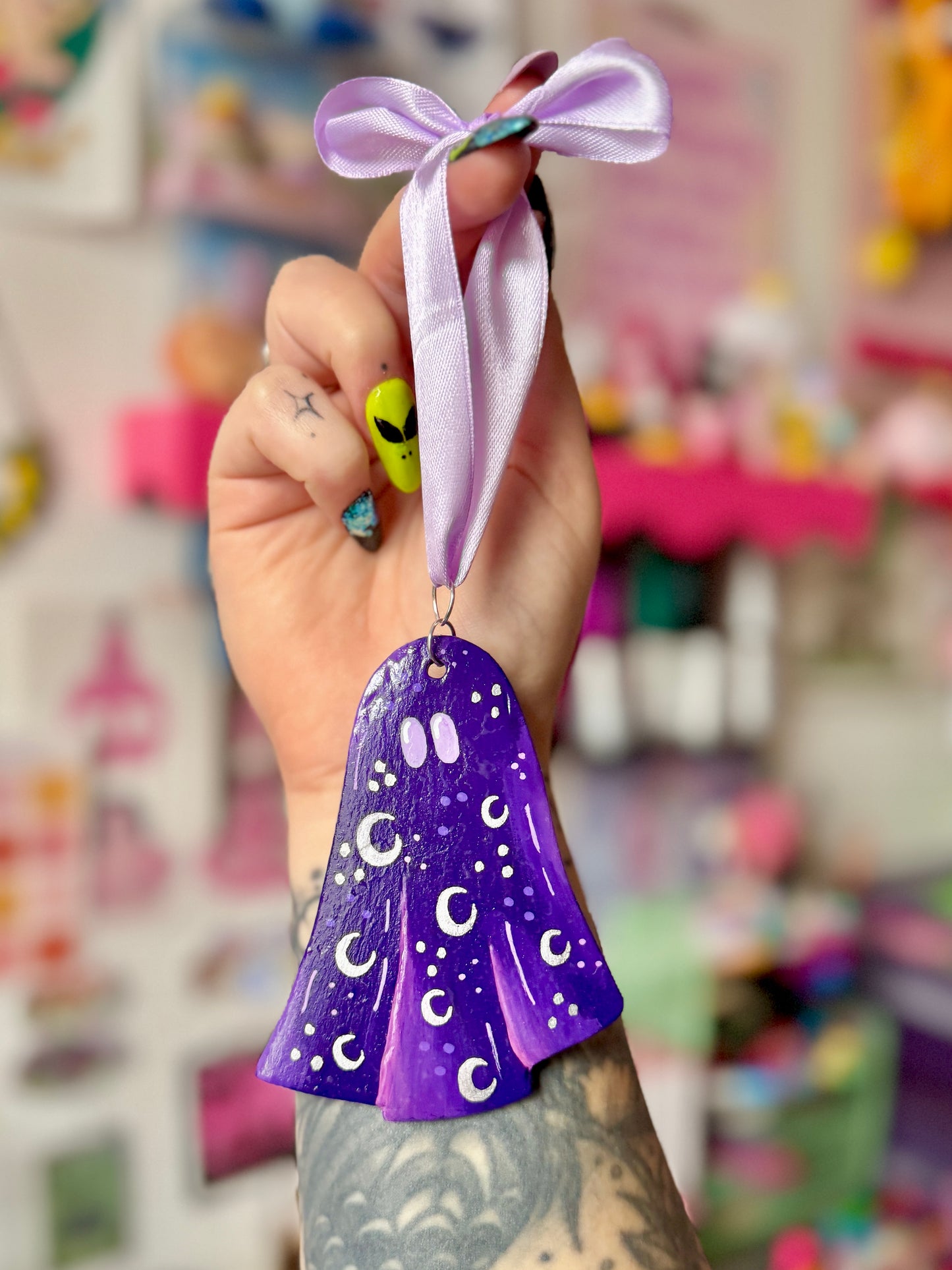 Purple Ghost - Clay Wall Hanging