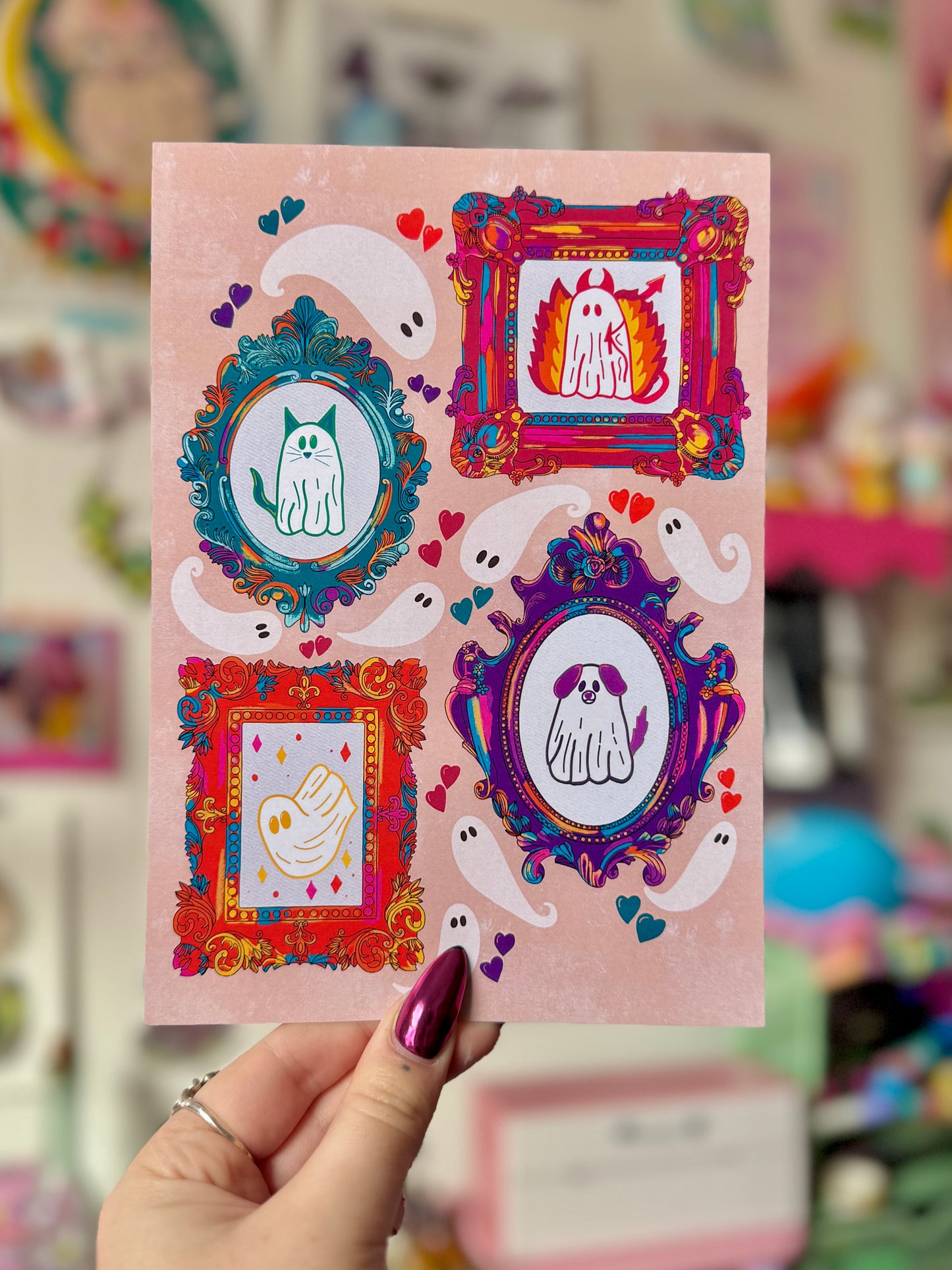 SECONDS - Peach Ghosts - A5 Print
