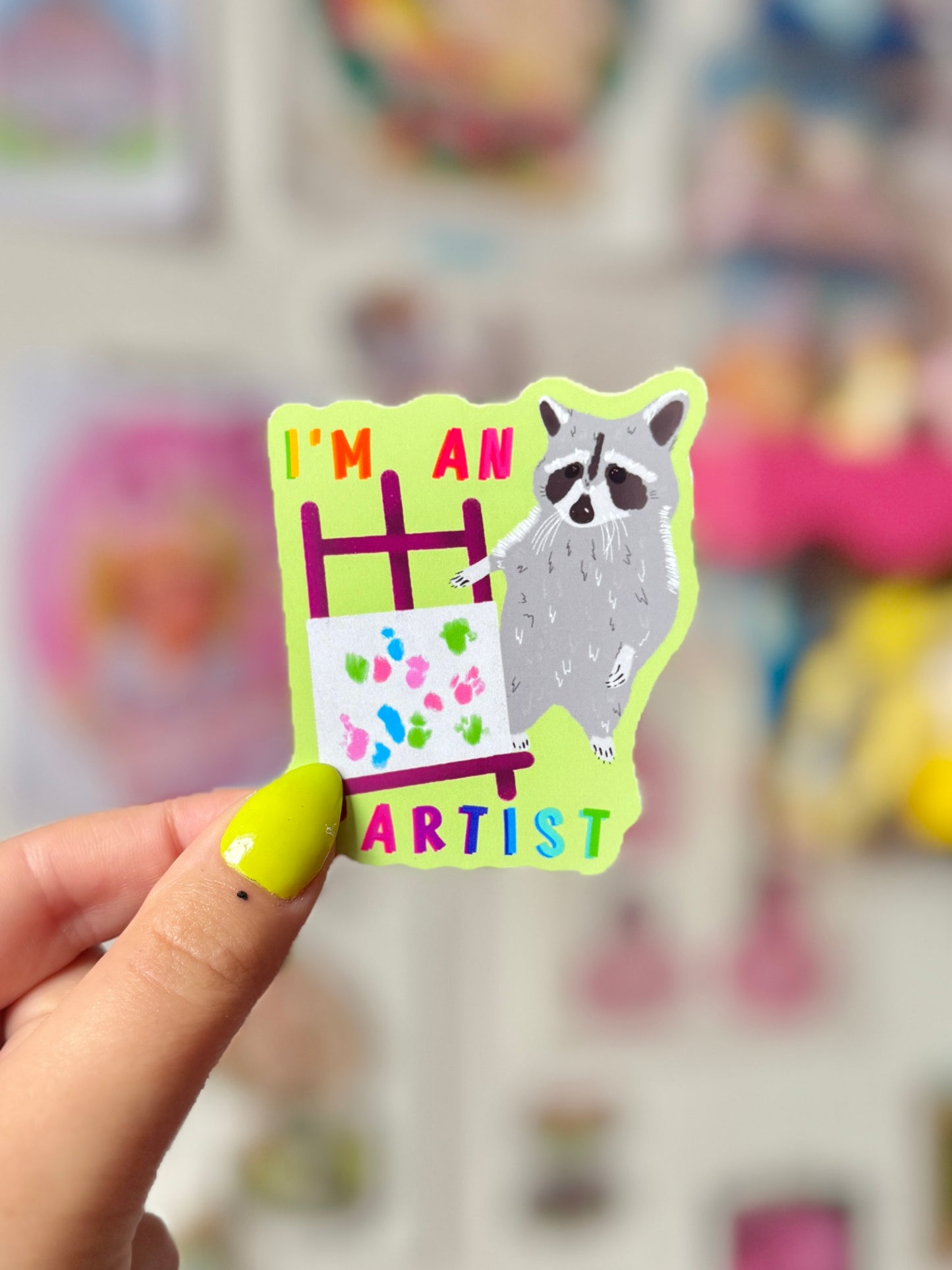 “I’m an Artist” Raccoon - Sticker