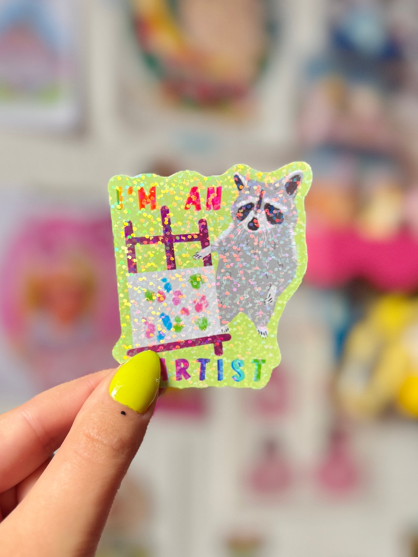 “I’m an Artist” Raccoon - Sticker