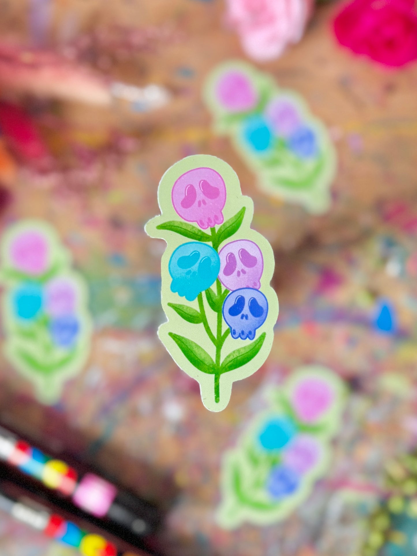 Skull Flower - Sticker