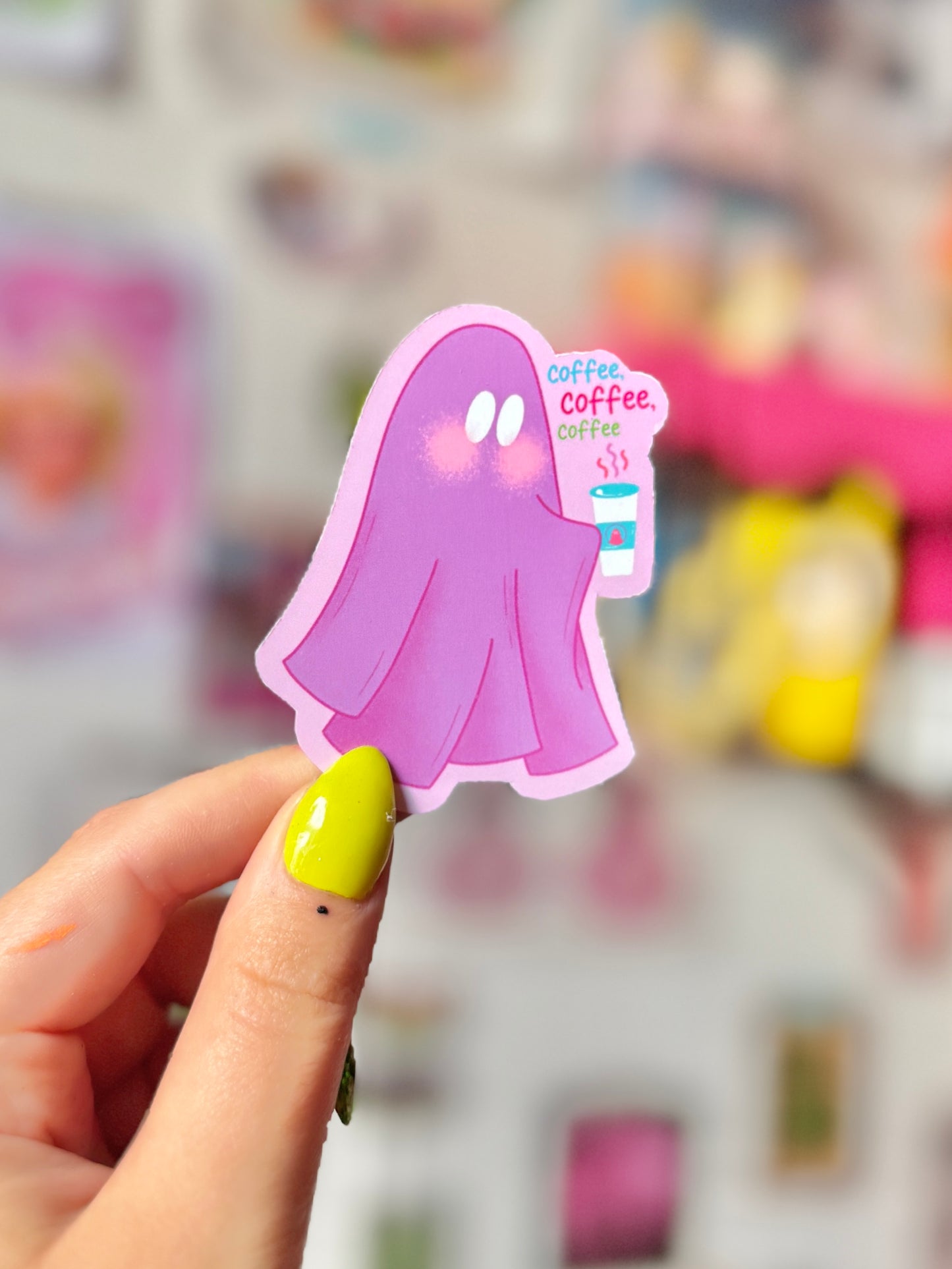 Coffee Coffee Coffee Ghost - Sticker