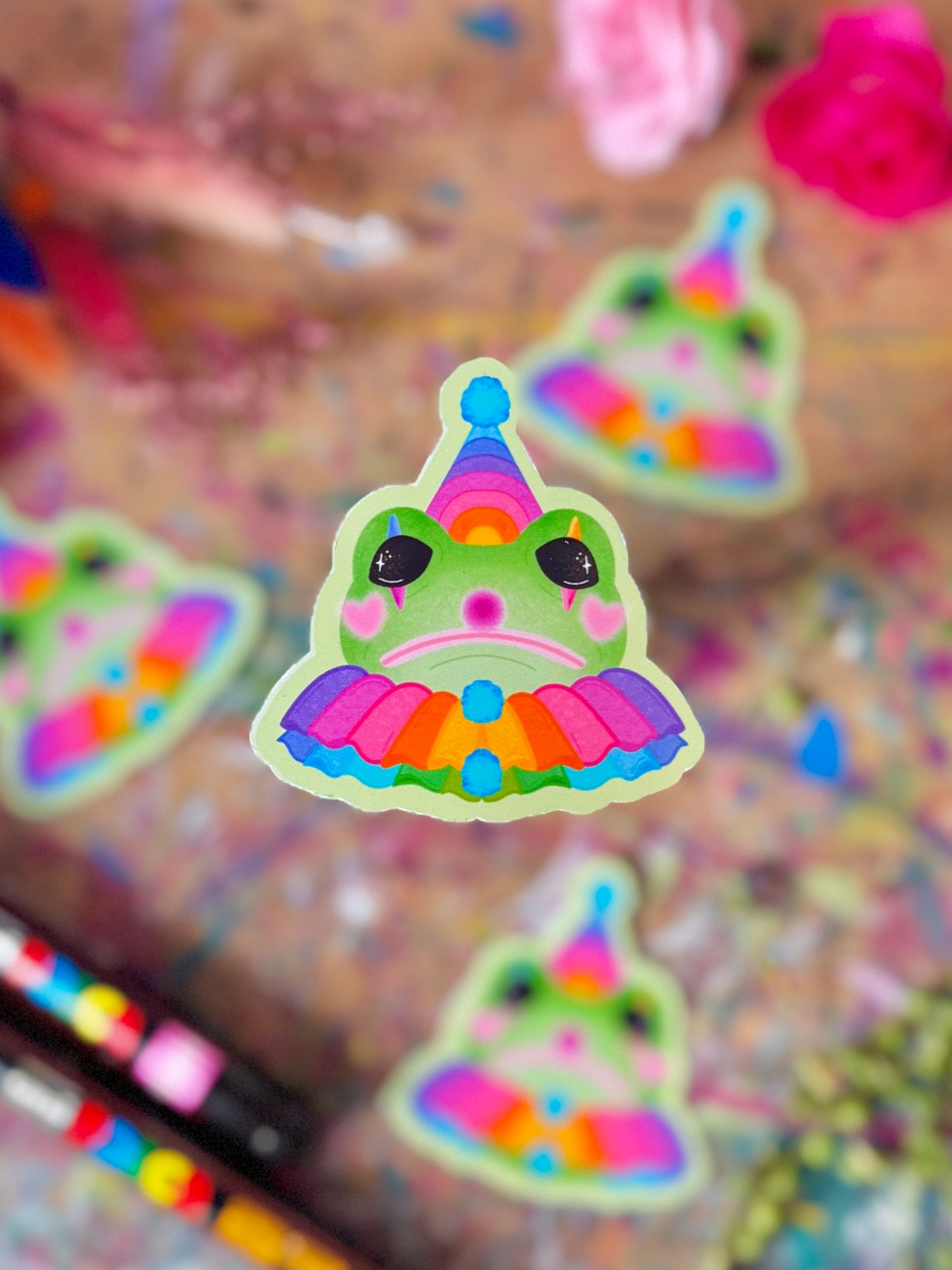 Clown Frog - Sticker