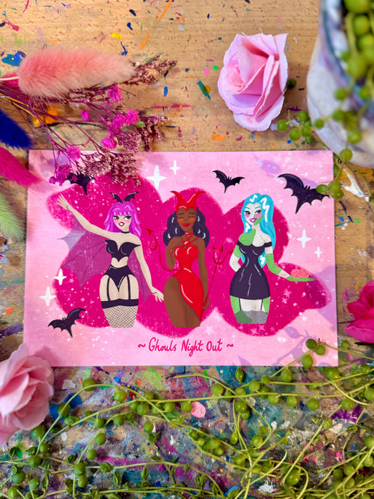 Ghouls Night Out - A6 Postcard