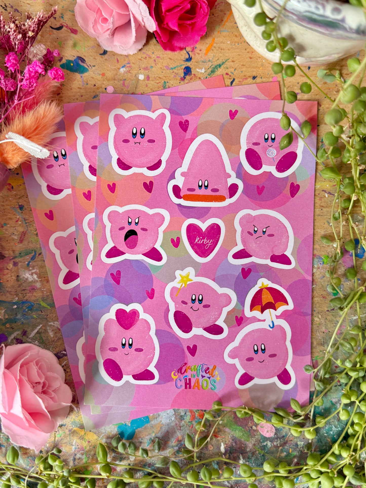 Pink Blobs - A6 Sticker Sheet
