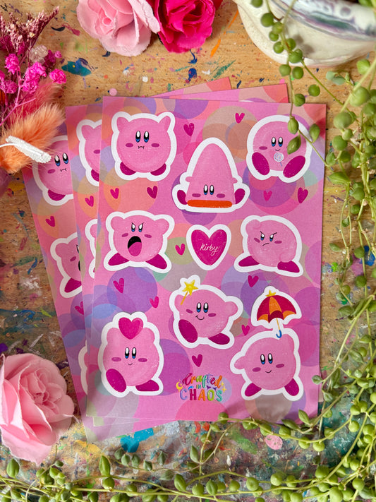 Pink Blobs - A6 Sticker Sheet