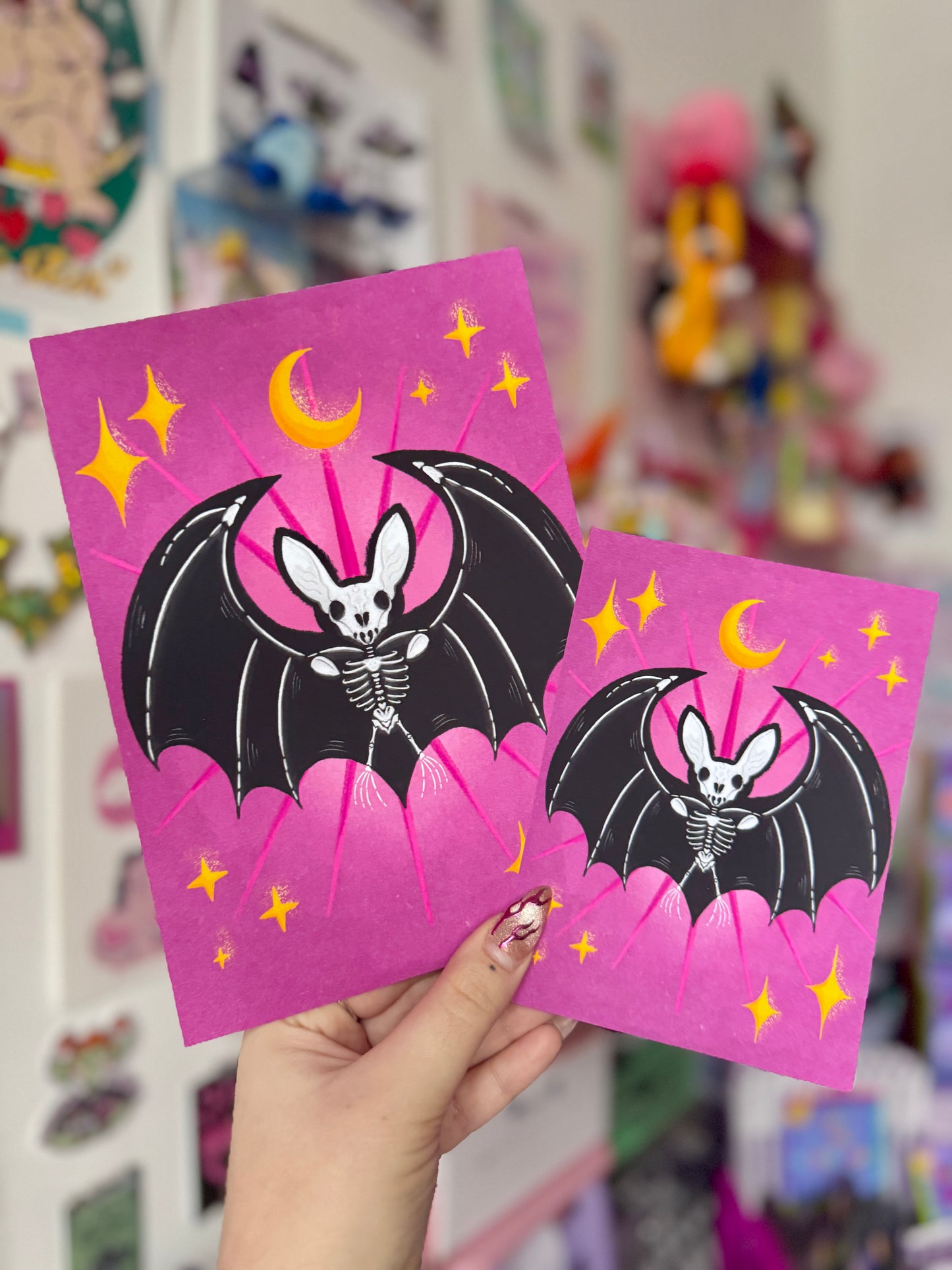 Skeleton Bat - A6 Postcard