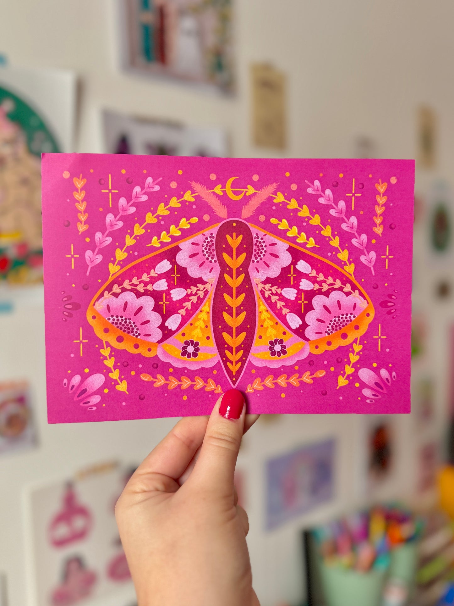 Pink Moth Print