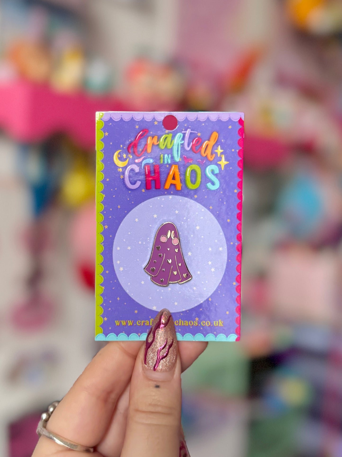 Ghostie Enamel Pin - Purple