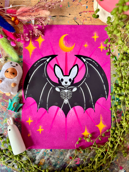 Skeleton Bat - Print