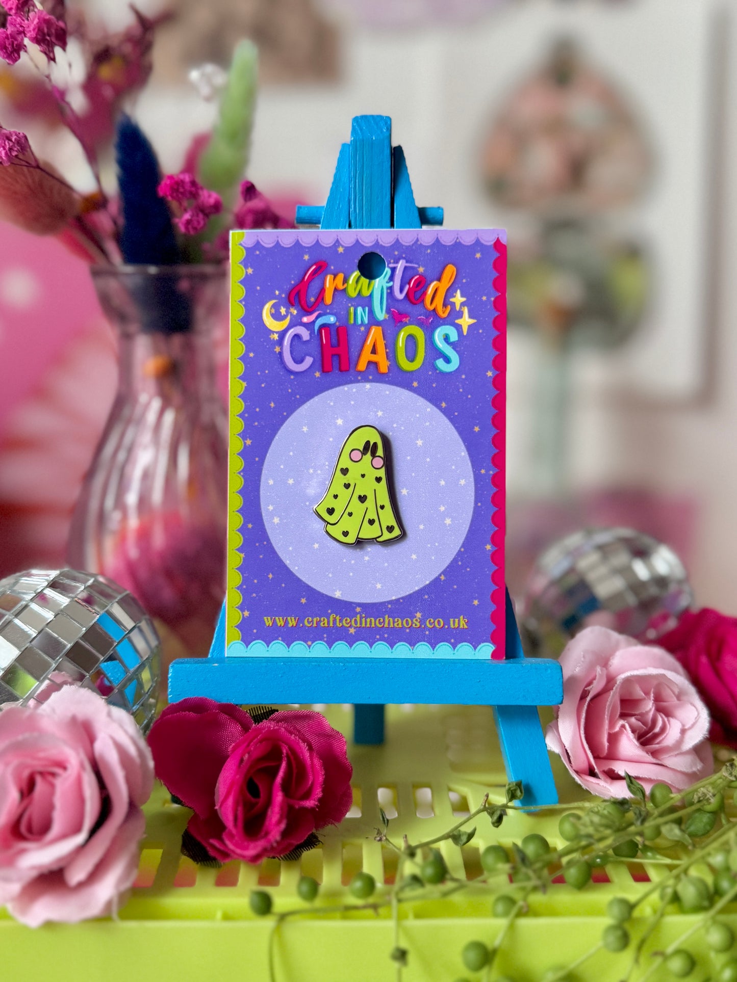 Ghostie Enamel Pin - Lime