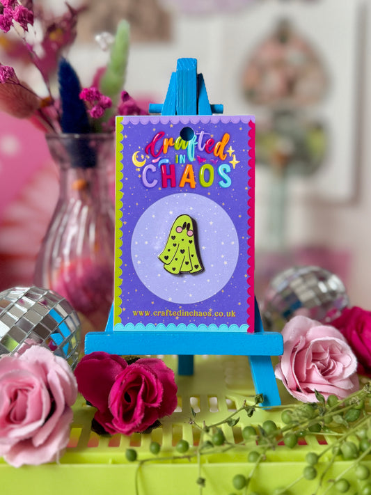 Ghostie Enamel Pin - Lime