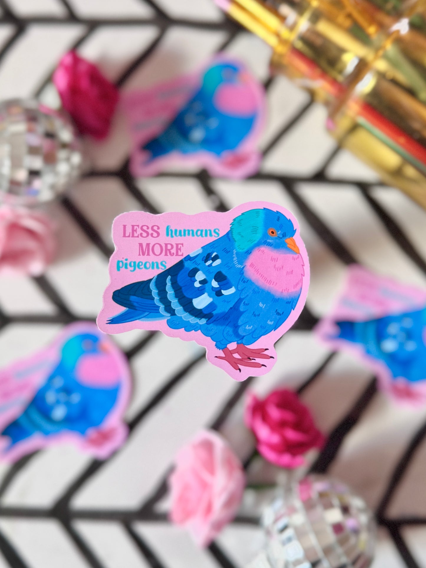 Fancy Pigeon w Text Sticker