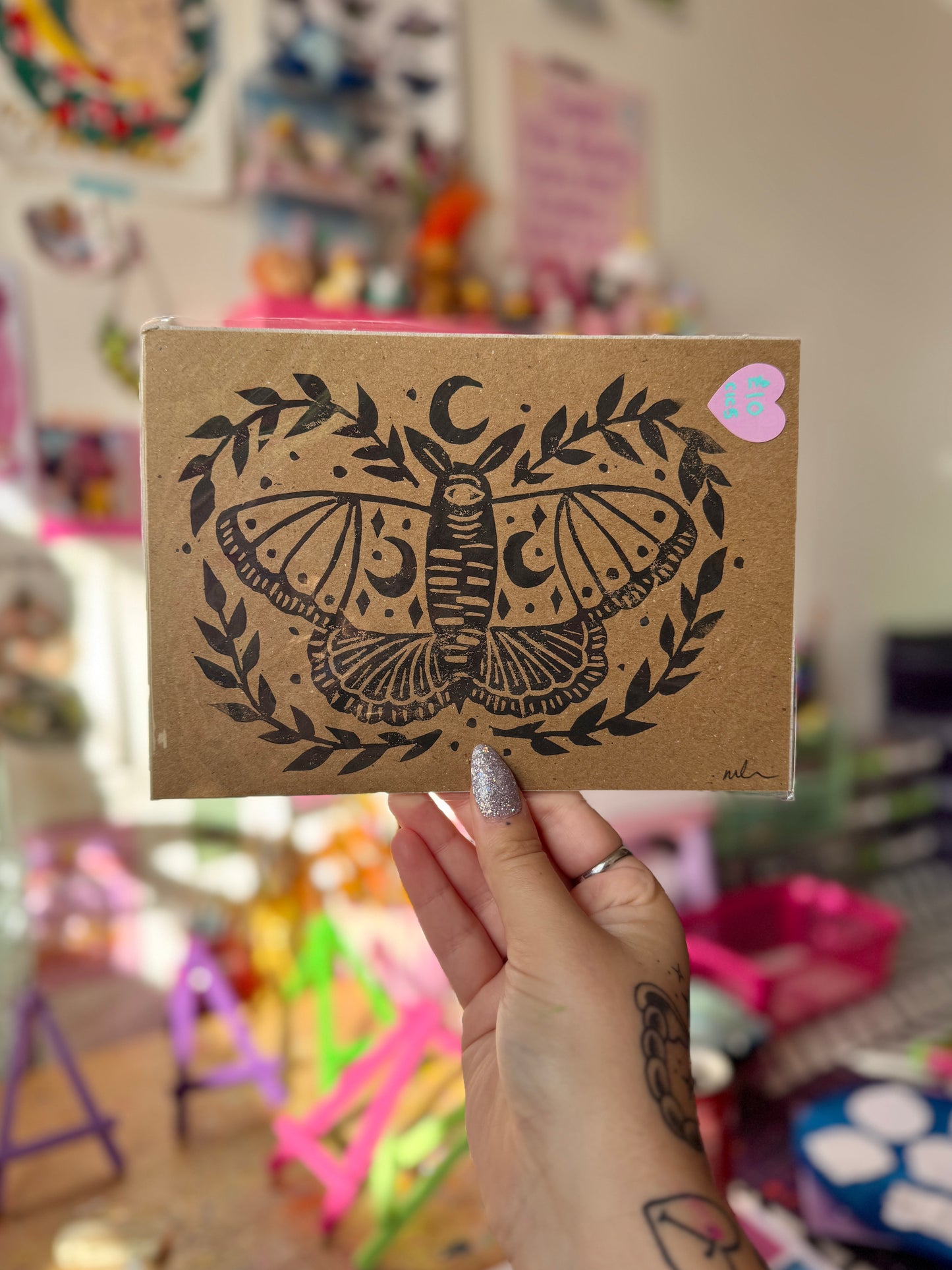 Sale - Moth A5 Linoprints