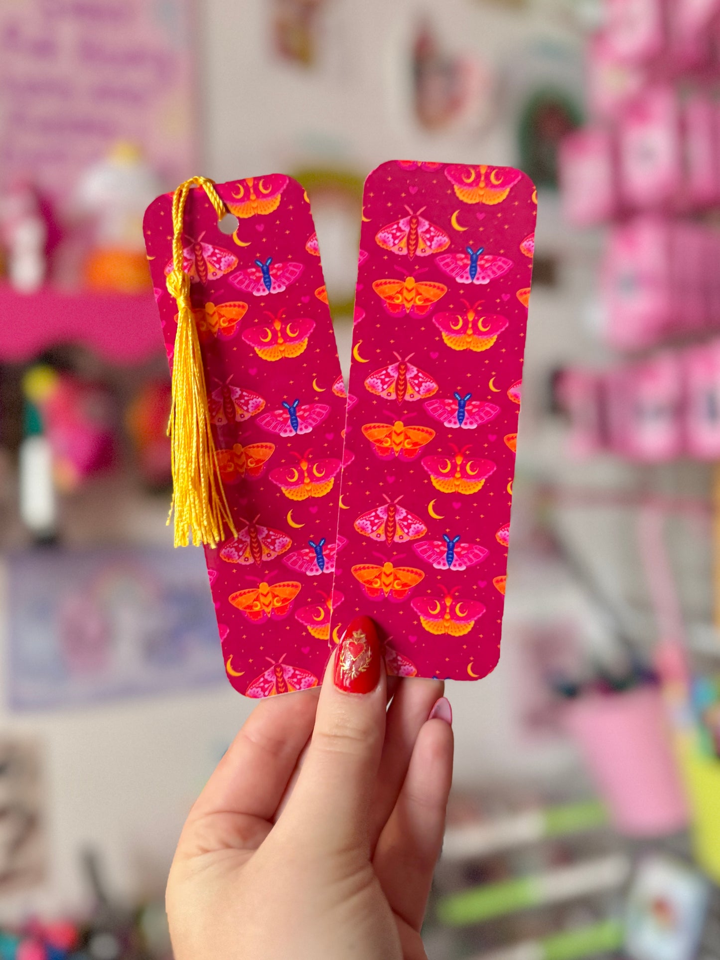 Pink Moths Collection Bookmark