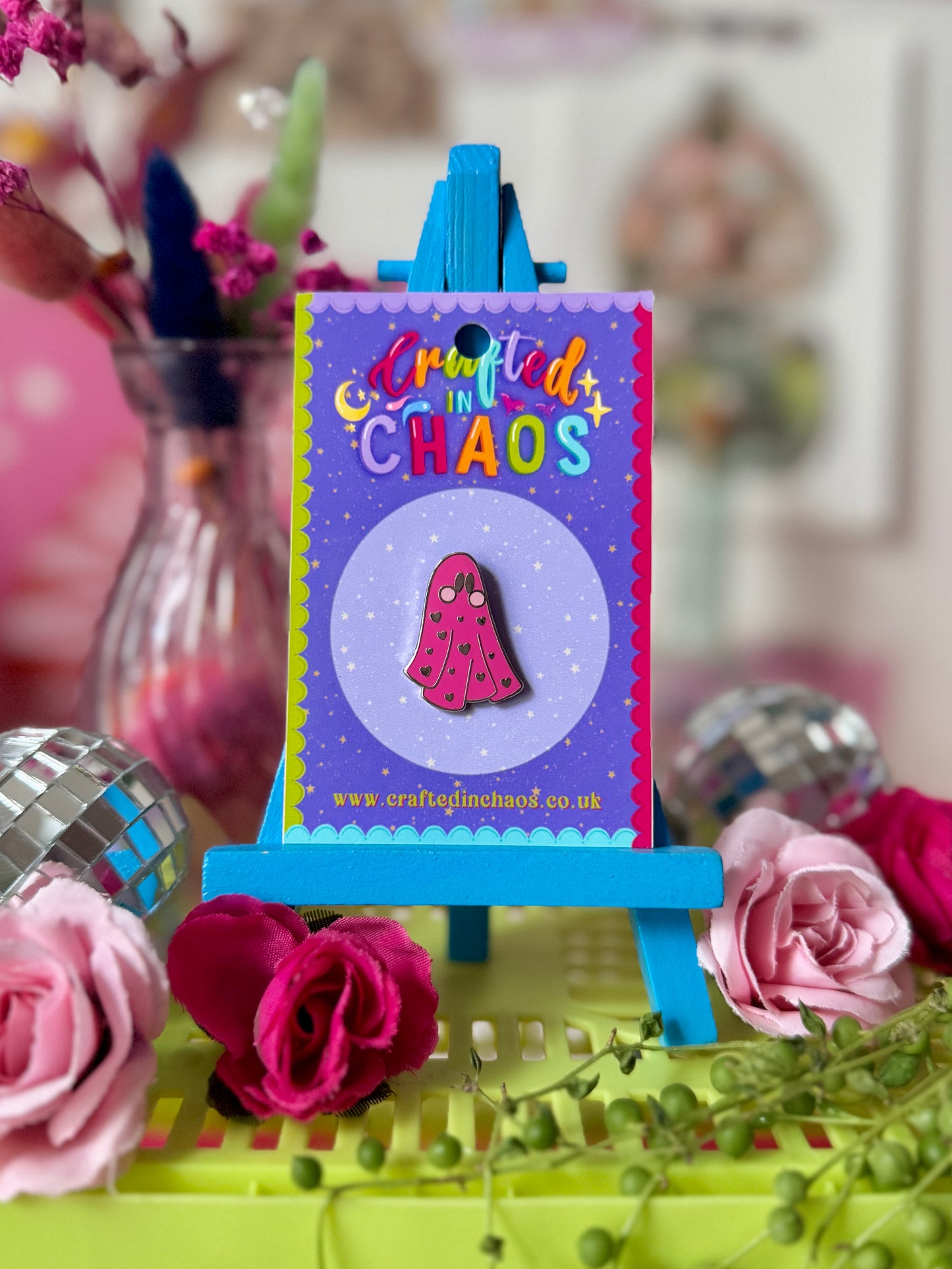 Ghostie Enamel Pin - Pink