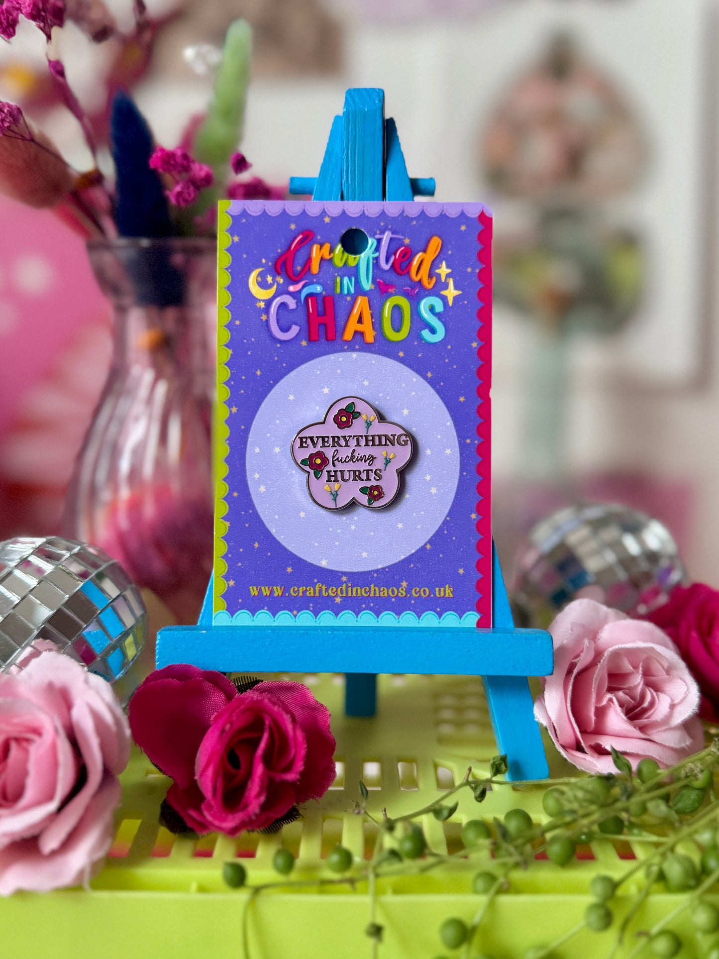 Everything Fucking Hurts Enamel Pin - Purple