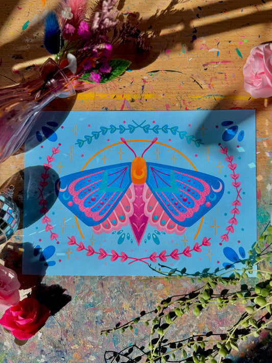 Blue Moth Print