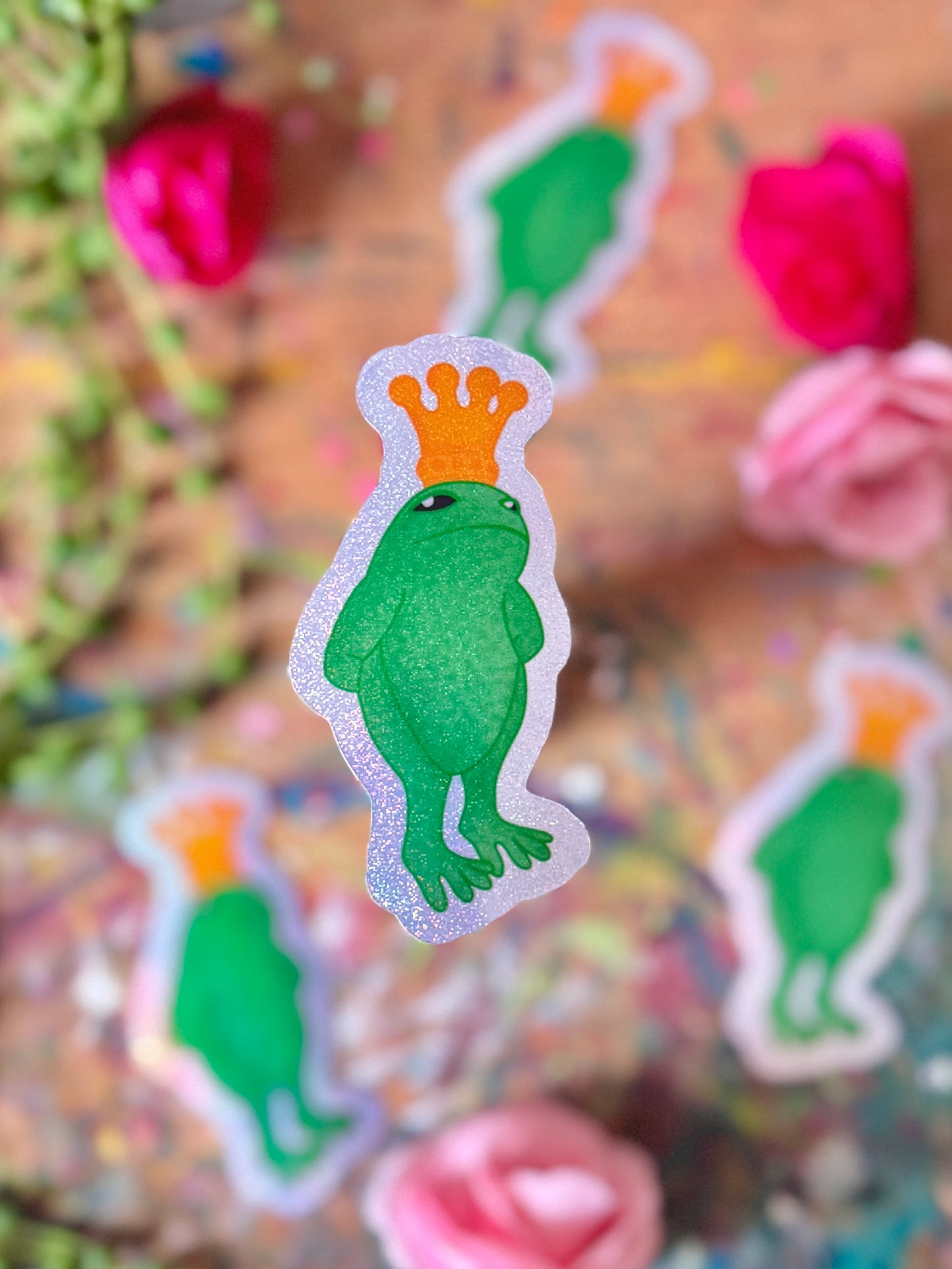 Frog King Shiny Holo Sticker