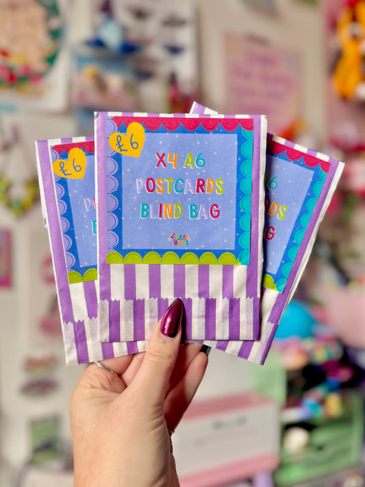 Blind Bag! x4 A6 Postcards