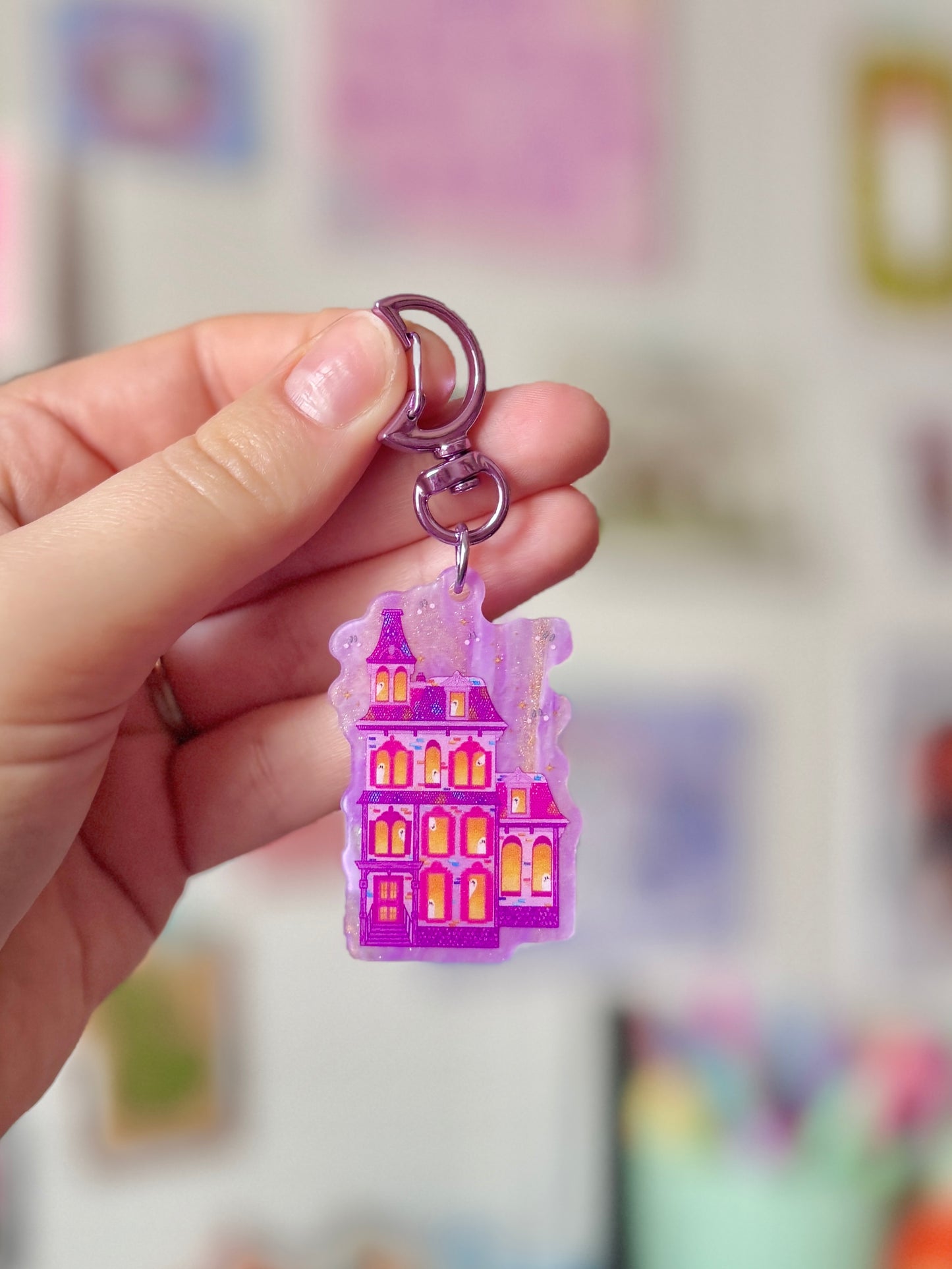 Haunted House Acrylic Keyring