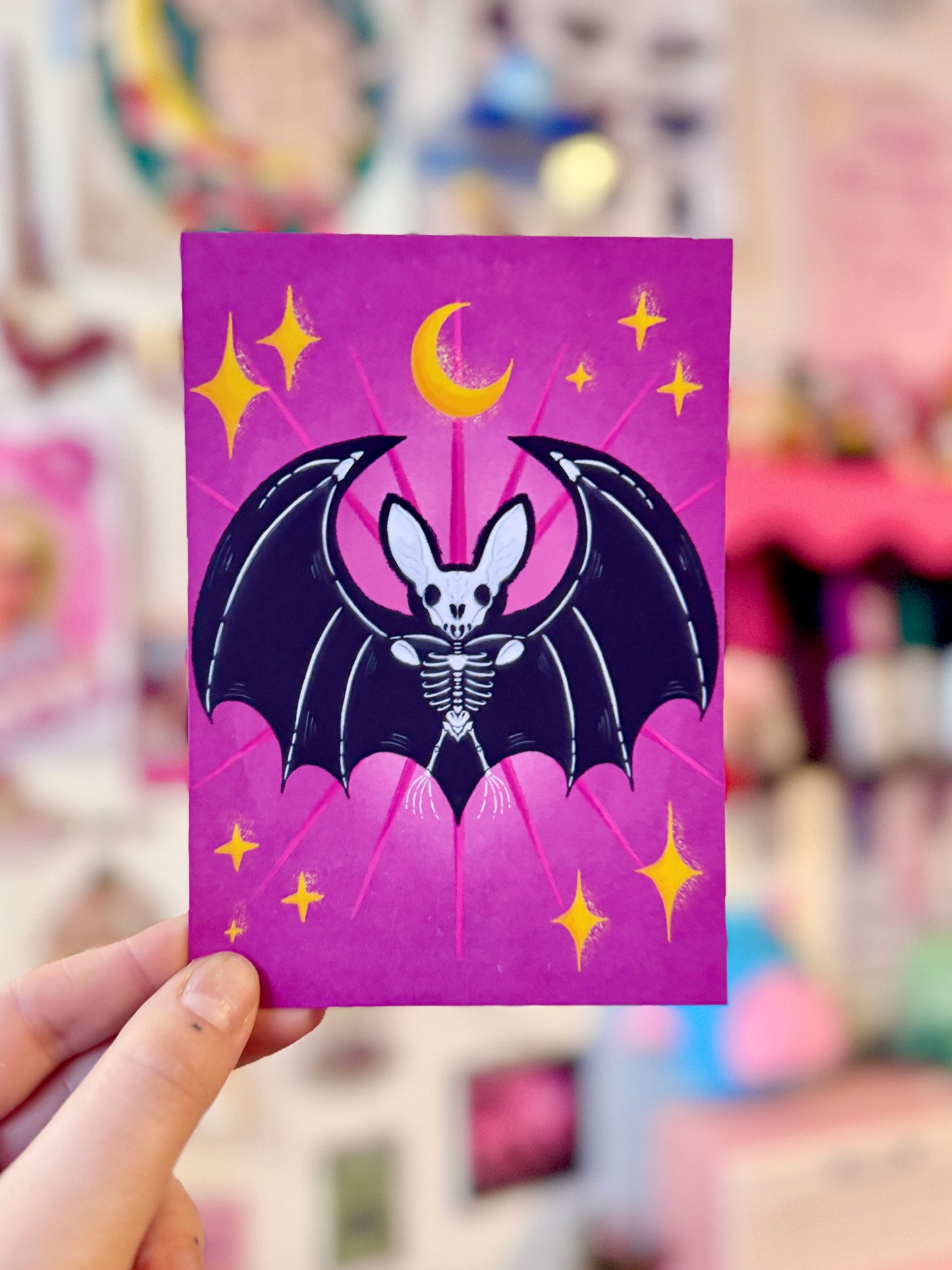 Skeleton Bat - A6 Postcard