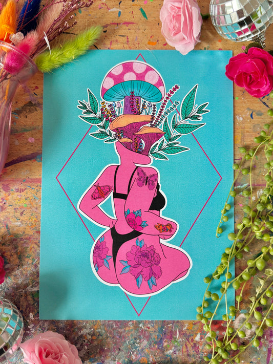 Mushroom Girl Print