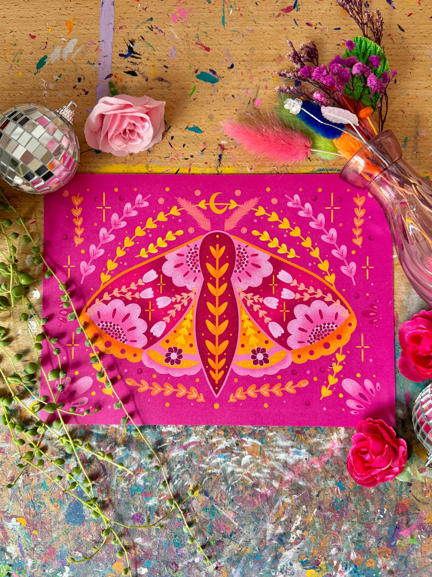 Pink Moth Print