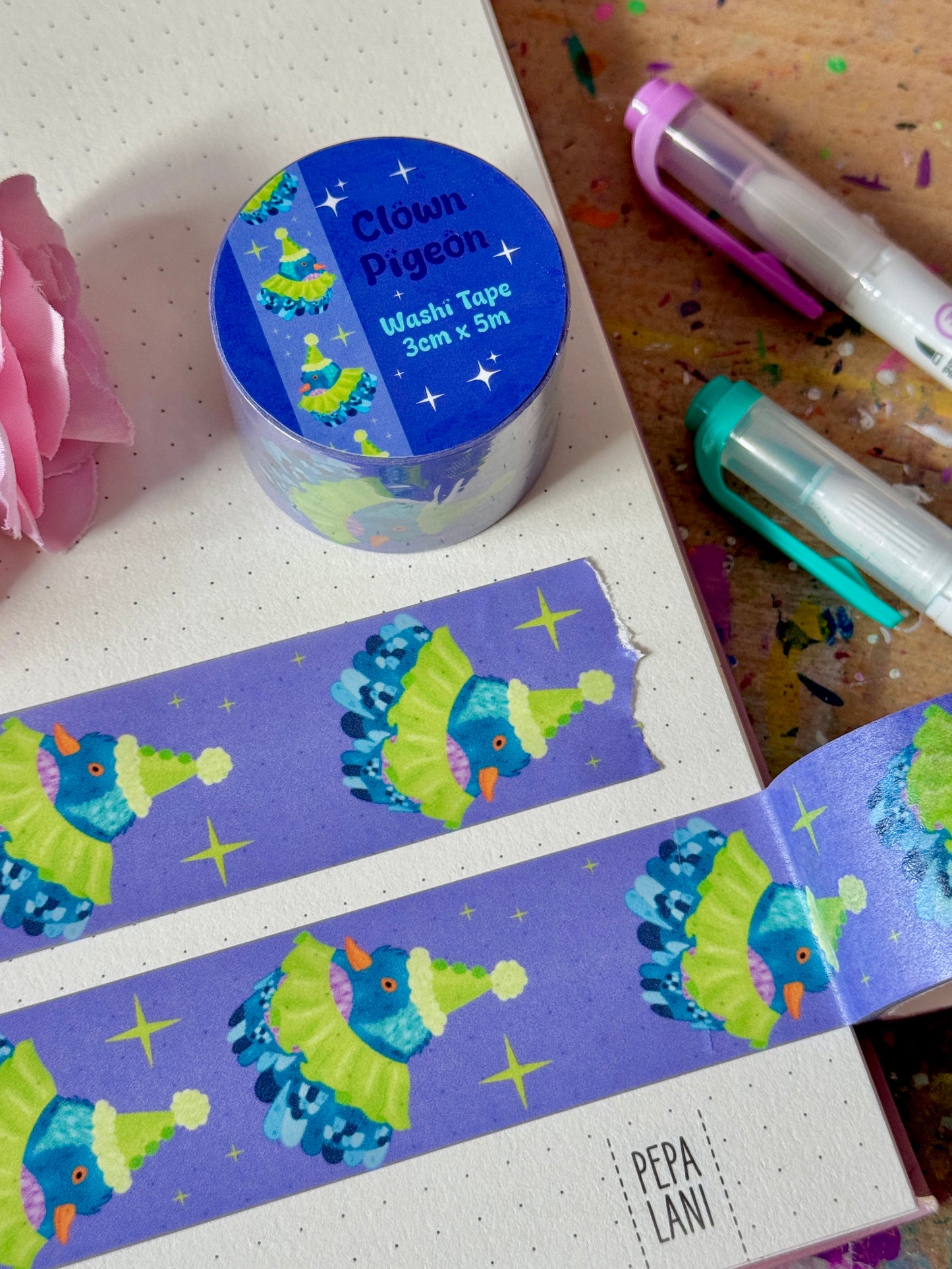 Clown Pigeon - Washi Tape