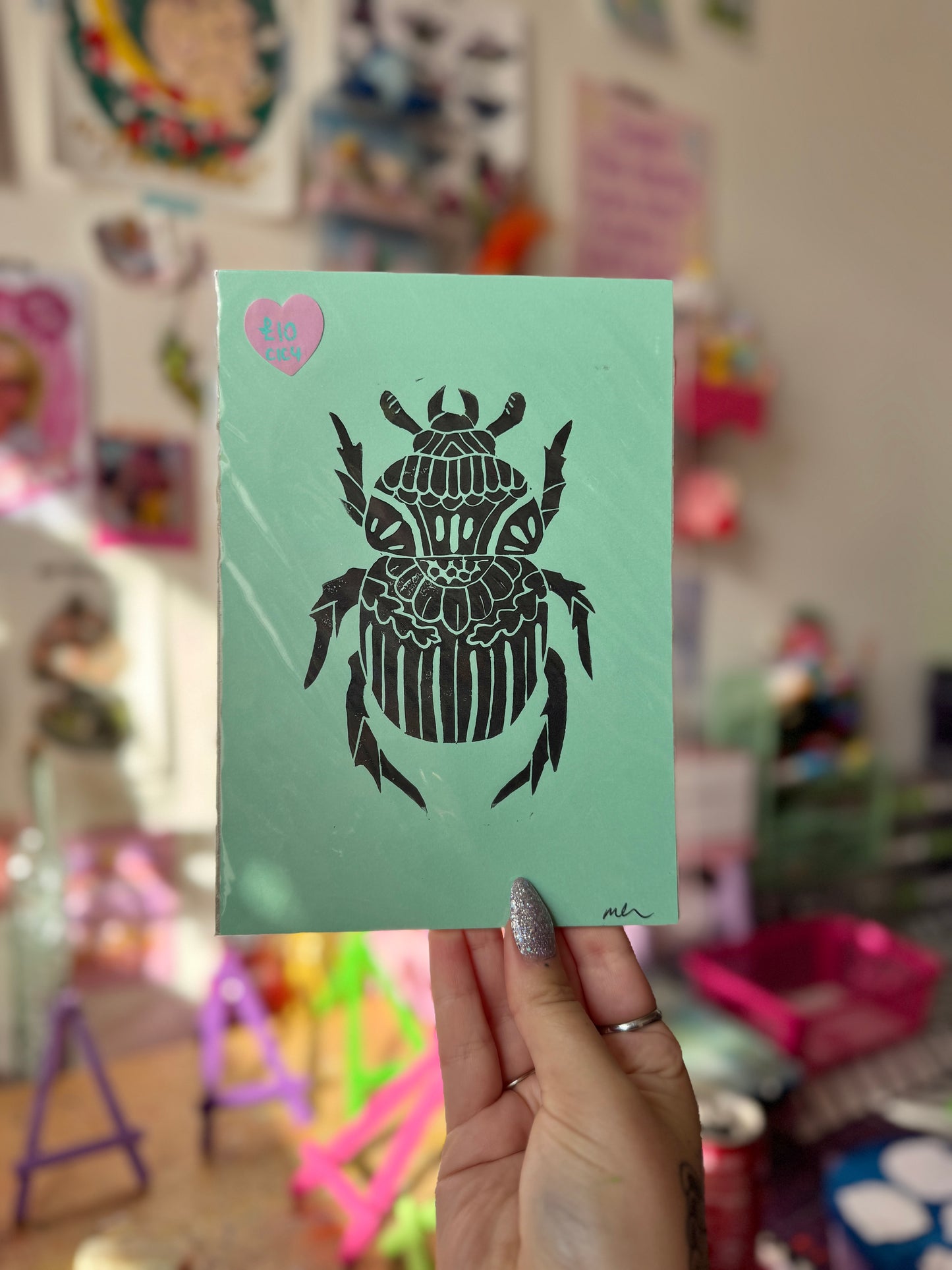 Sale - Beetle A5 Linoprints