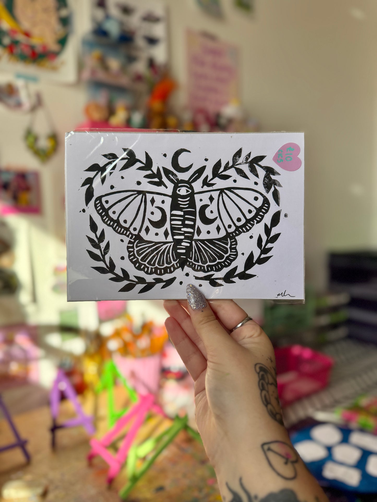 Sale - Moth A5 Linoprints