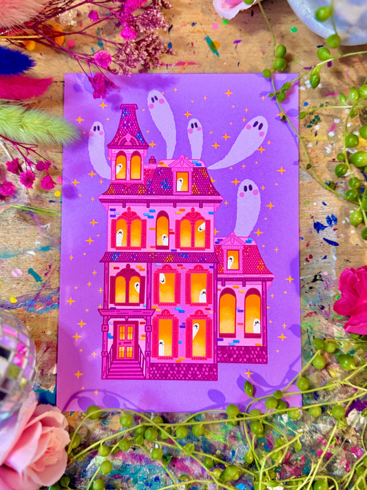 Haunted House - A6 Postcard