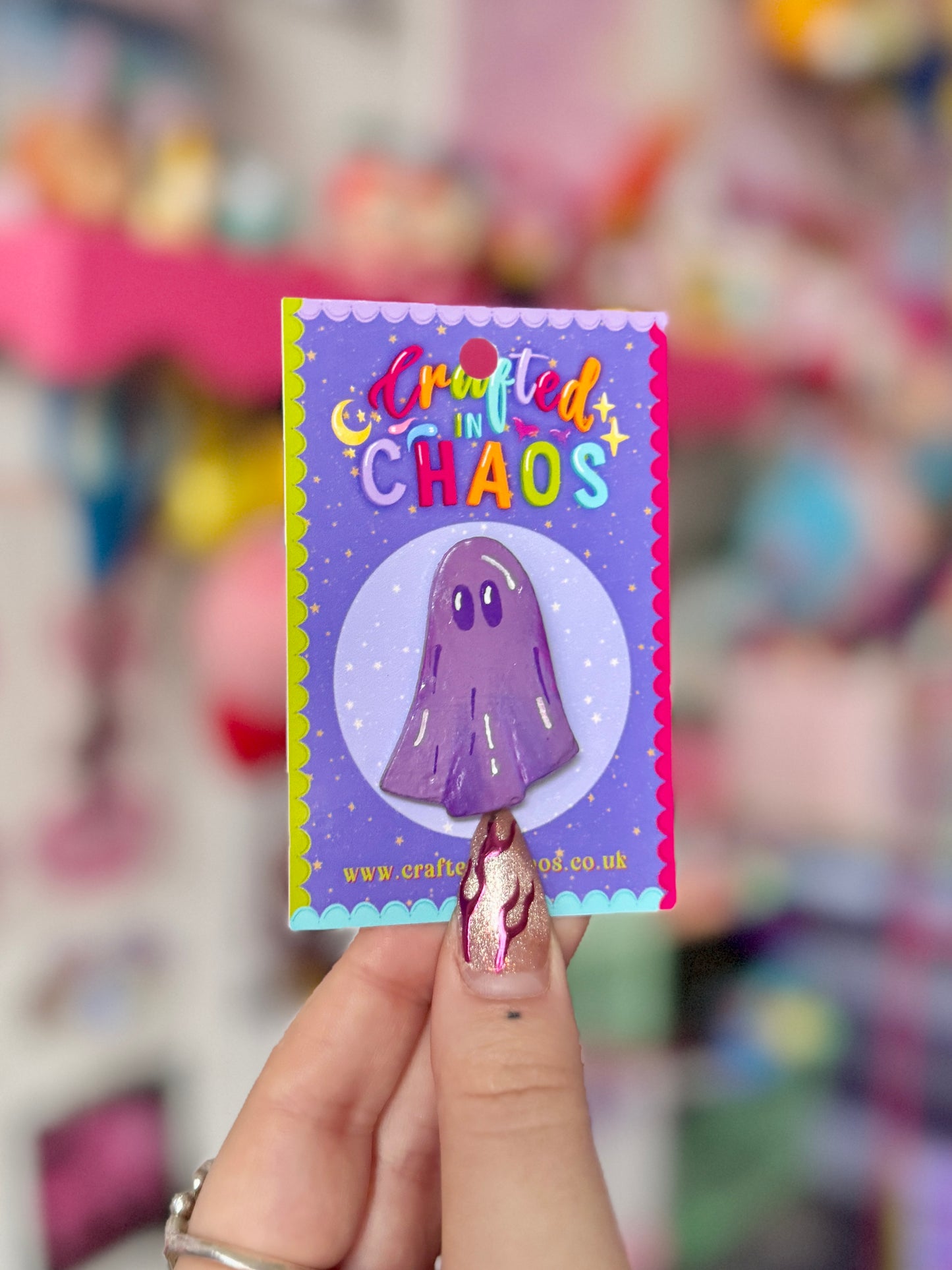 Purple Ghost - Clay Pin
